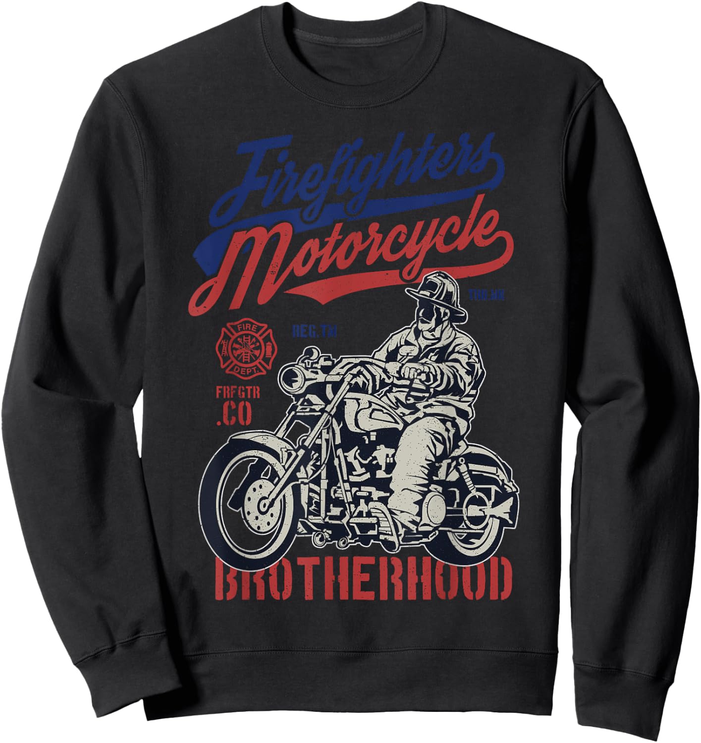 Classic Fireman Motorcycle Brotherhood Gift Sweatshirt - Sweatshirt | Black