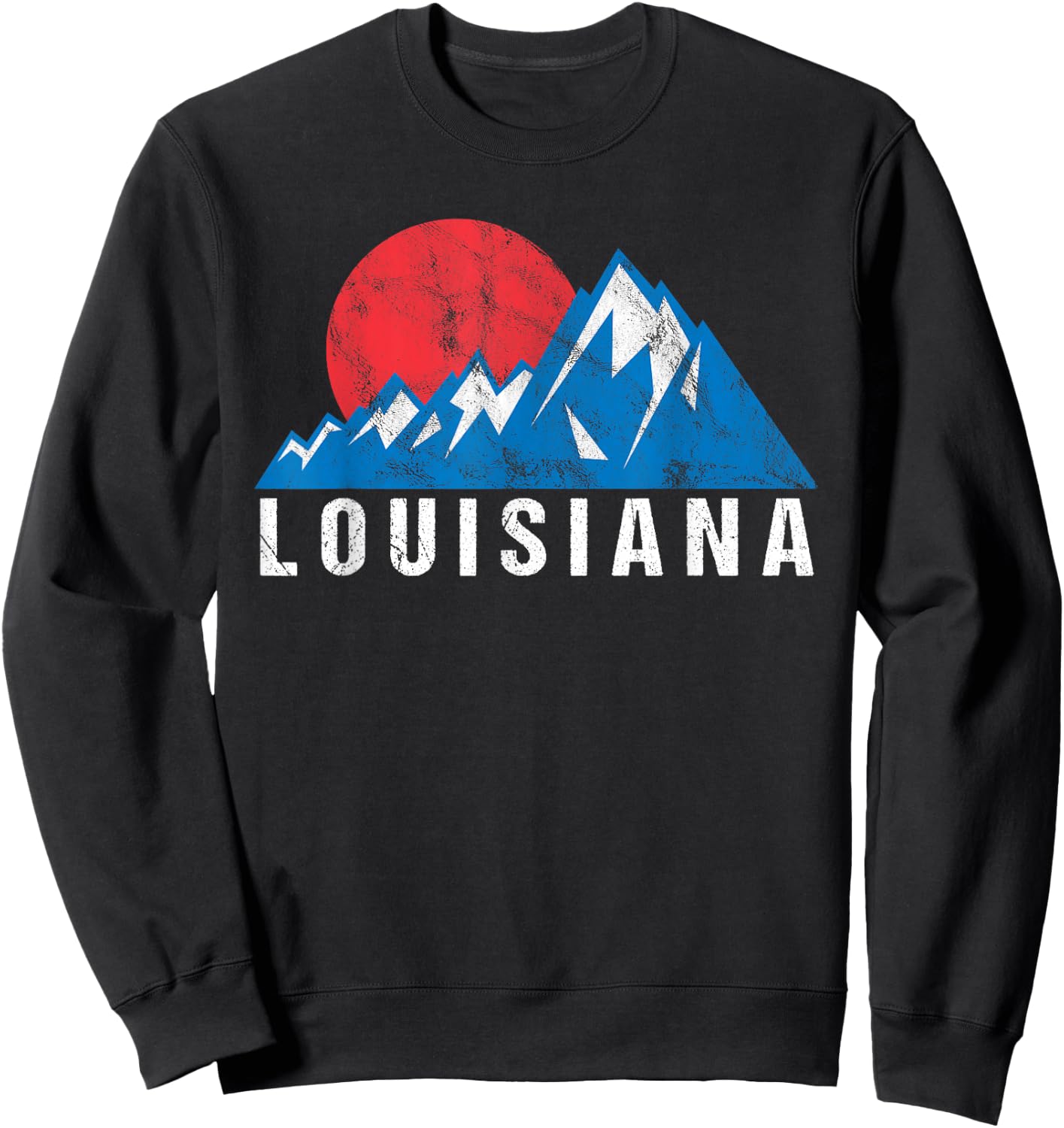 Retro Vintage Louisiana USA Mountains Sweatshirt - Sweatshirt | Black