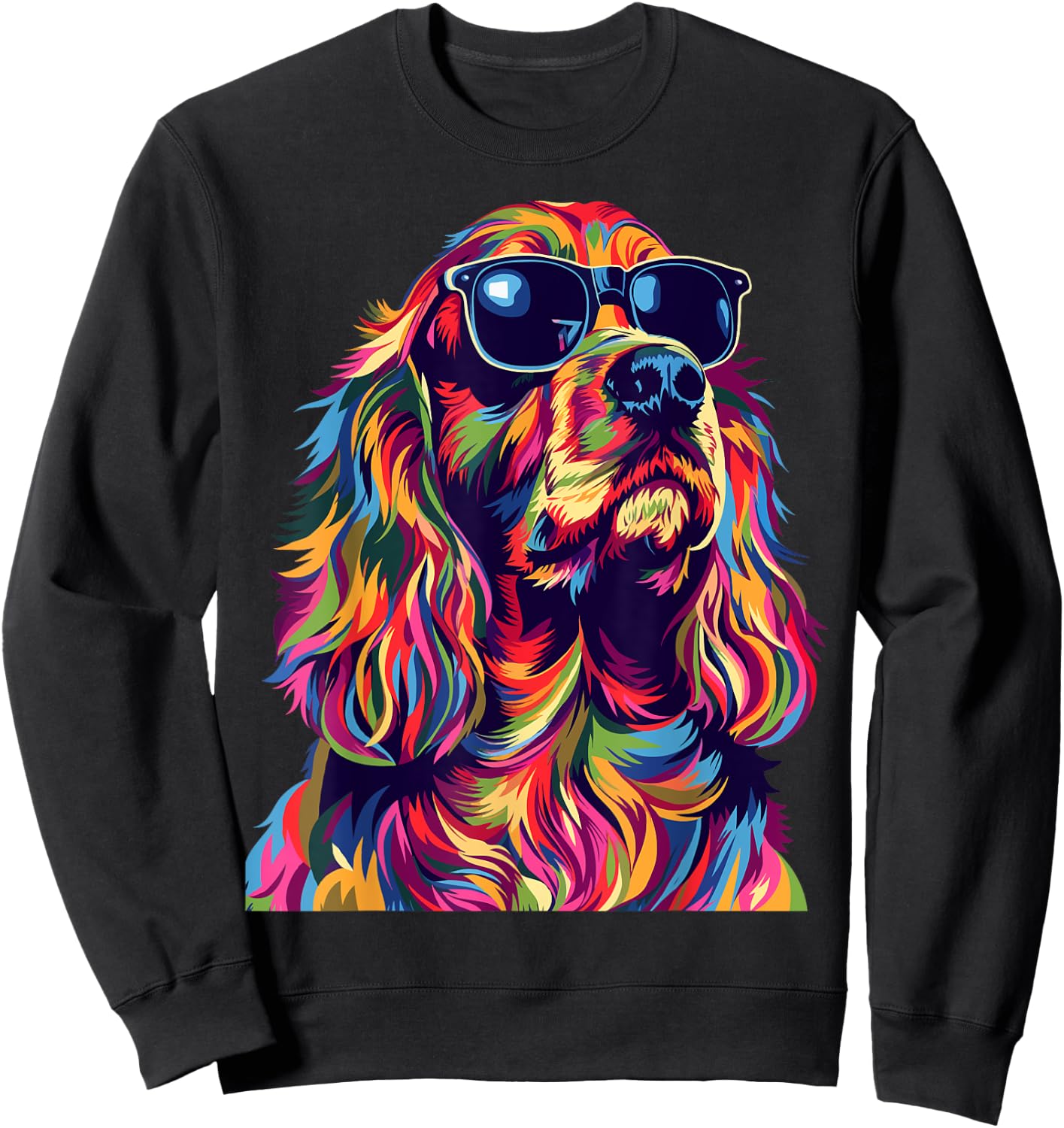 Cocker Spaniel Lovers Pop Art Funny English Cocker Spaniel Sweatshirt - Sweatshirt | Black