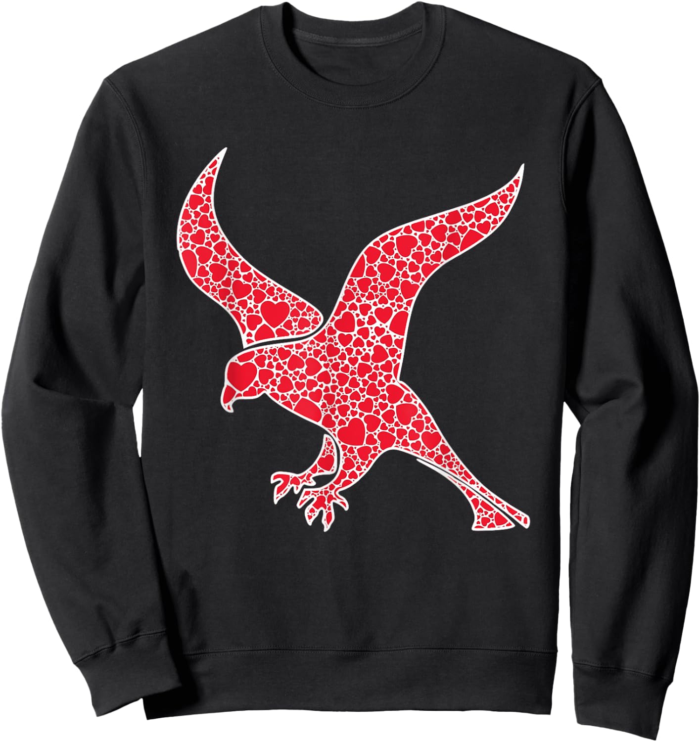 Falcon Hearts Valentine's Day Hawk Bird Lover Girl Gift Sweatshirt - Sweatshirt | Black