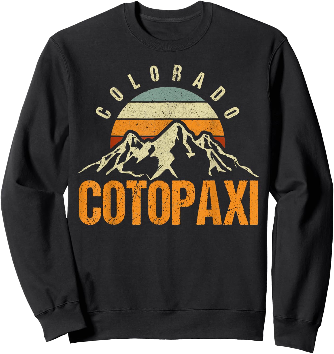 Colorado Cotopaxi Vintage Mountains Hiking Wildlife Colorado Sweatshirt - Sweatshirt | Black