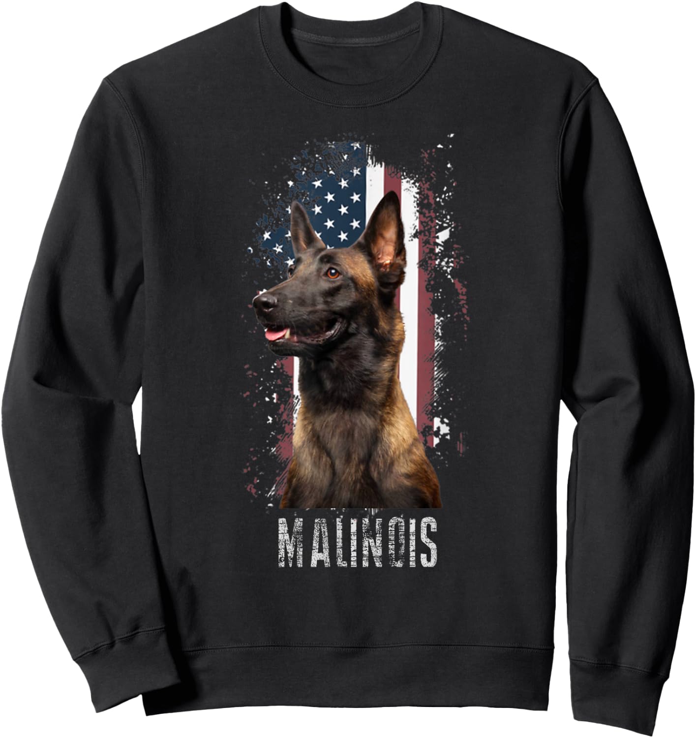 Belgian Malinois Belgian Malinois American Flag Funny Dog Gift -Adults Black Small Sweatshirt - Sweatshirt | Black