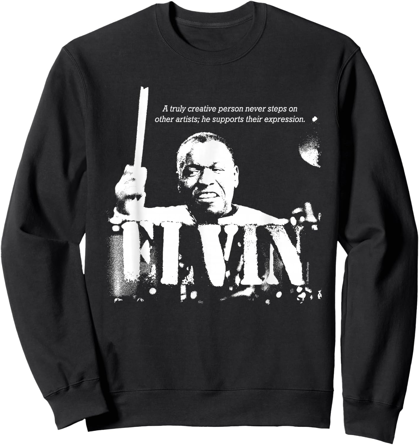 Elvin Jazz Wisdom Drummer Musician (1-color) Sweatshirt - Sweatshirt | Black