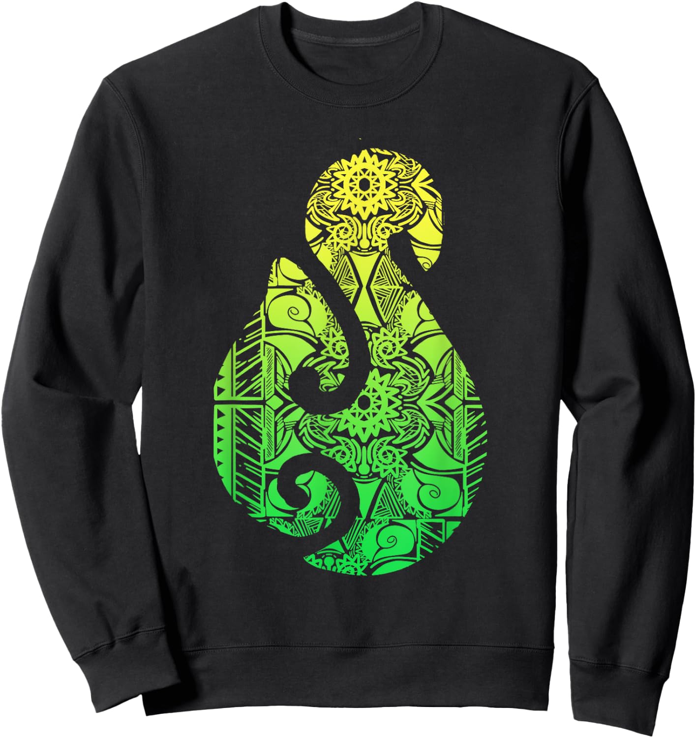 Maori Hook Polynesian New Zealand Culture Tattoo Sweatshirt - Sweatshirt | Black