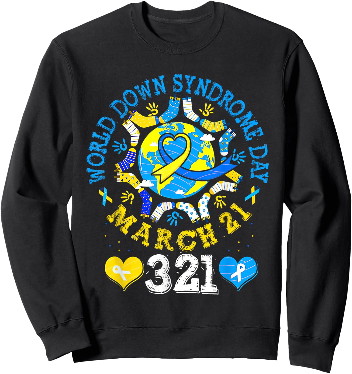 World Down Syndrome Day Awareness Socks Down Right Kids Sweatshirt - Sweatshirt | Black