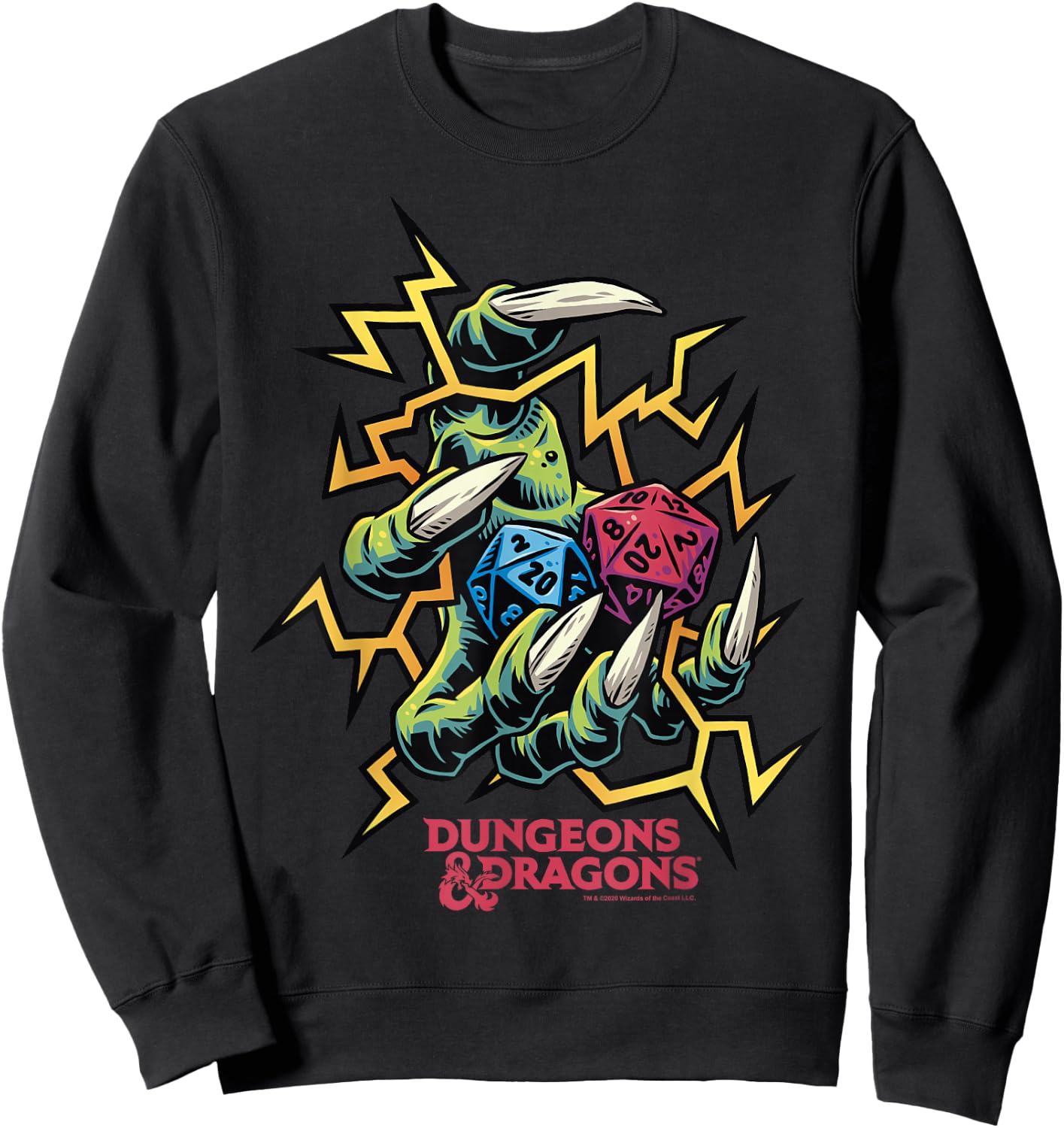 Dungeons & Dragons Electric Dice Roll Sweatshirt - Sweatshirt | Black