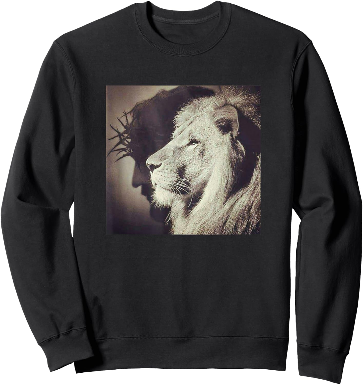 Jesus Lion of Judah Christian Gift Sweatshirt - Sweatshirt | Black