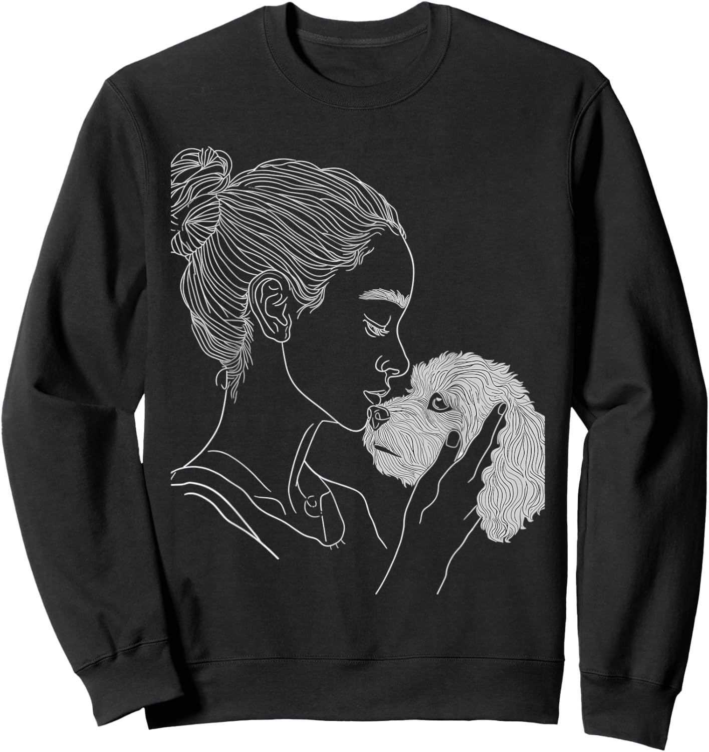 Bichon Frise Dog Mom Dog Art Mother's Day Sweatshirt - Sweatshirt | Black