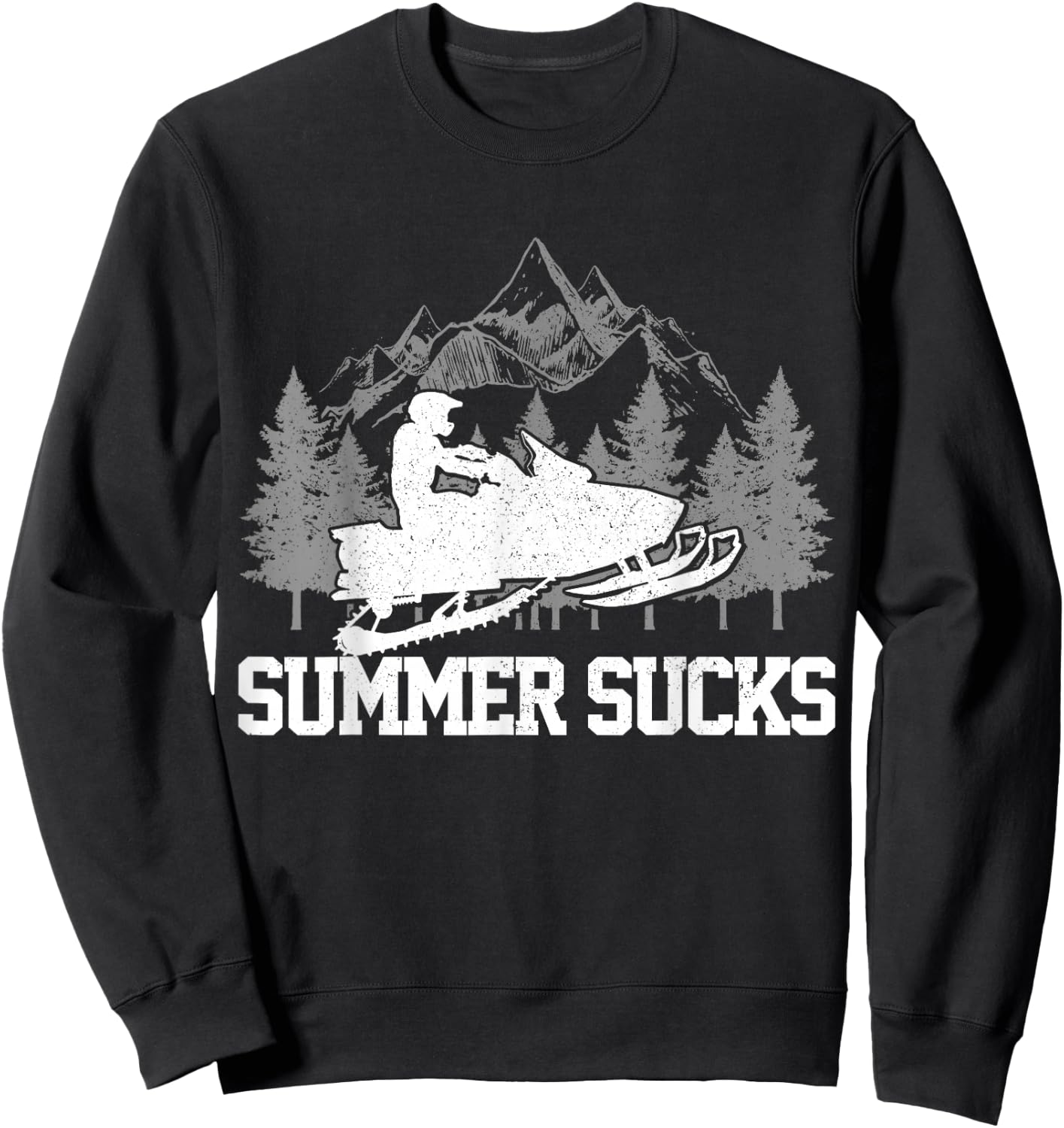 Snowmobile Summer Sucks Snowmobile Funny Gift Sweatshirt - Sweatshirt | Black