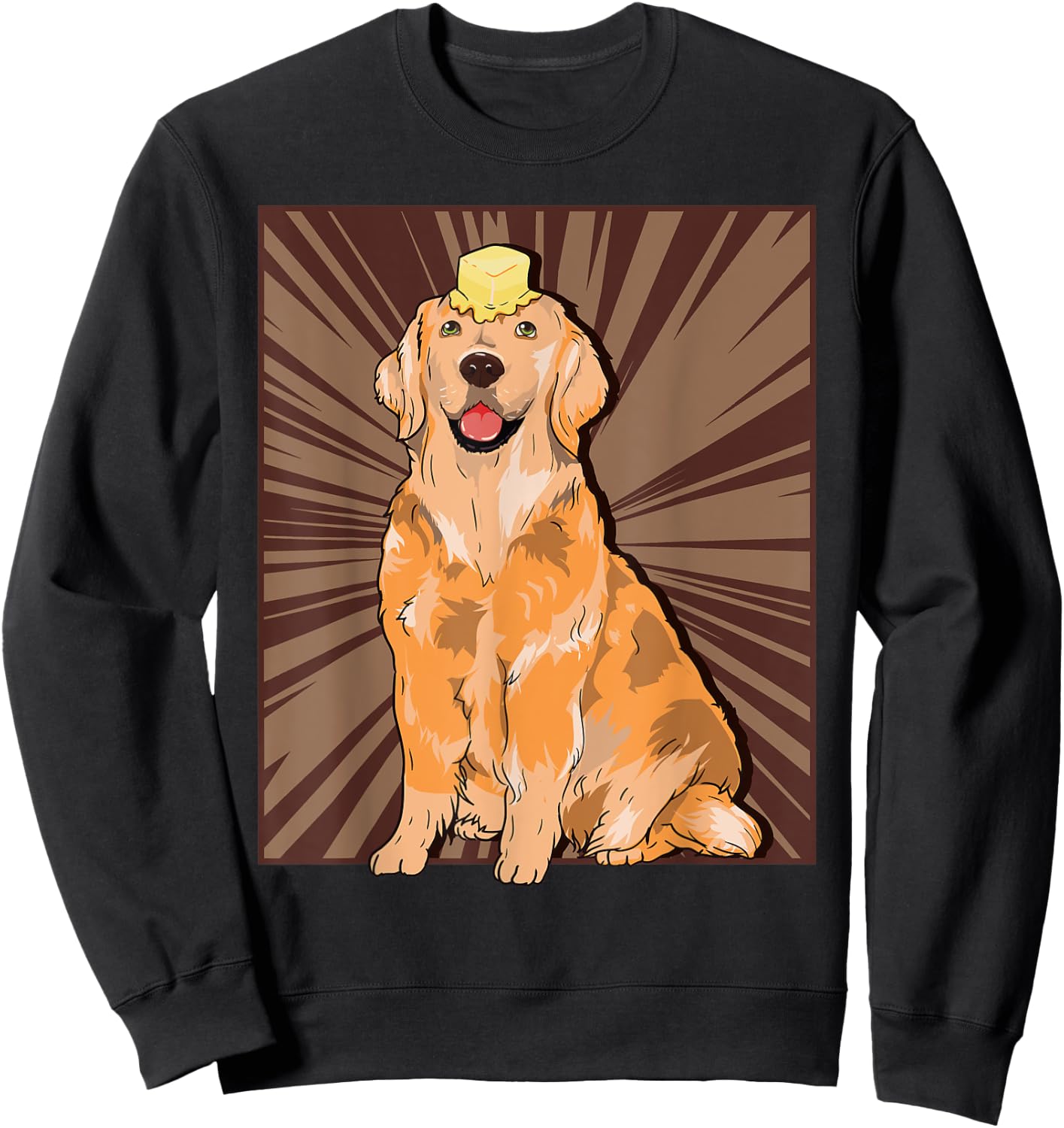 Butter Dog Meme Cute Golden Retriever Dank Meme Sweatshirt - Sweatshirt | Black