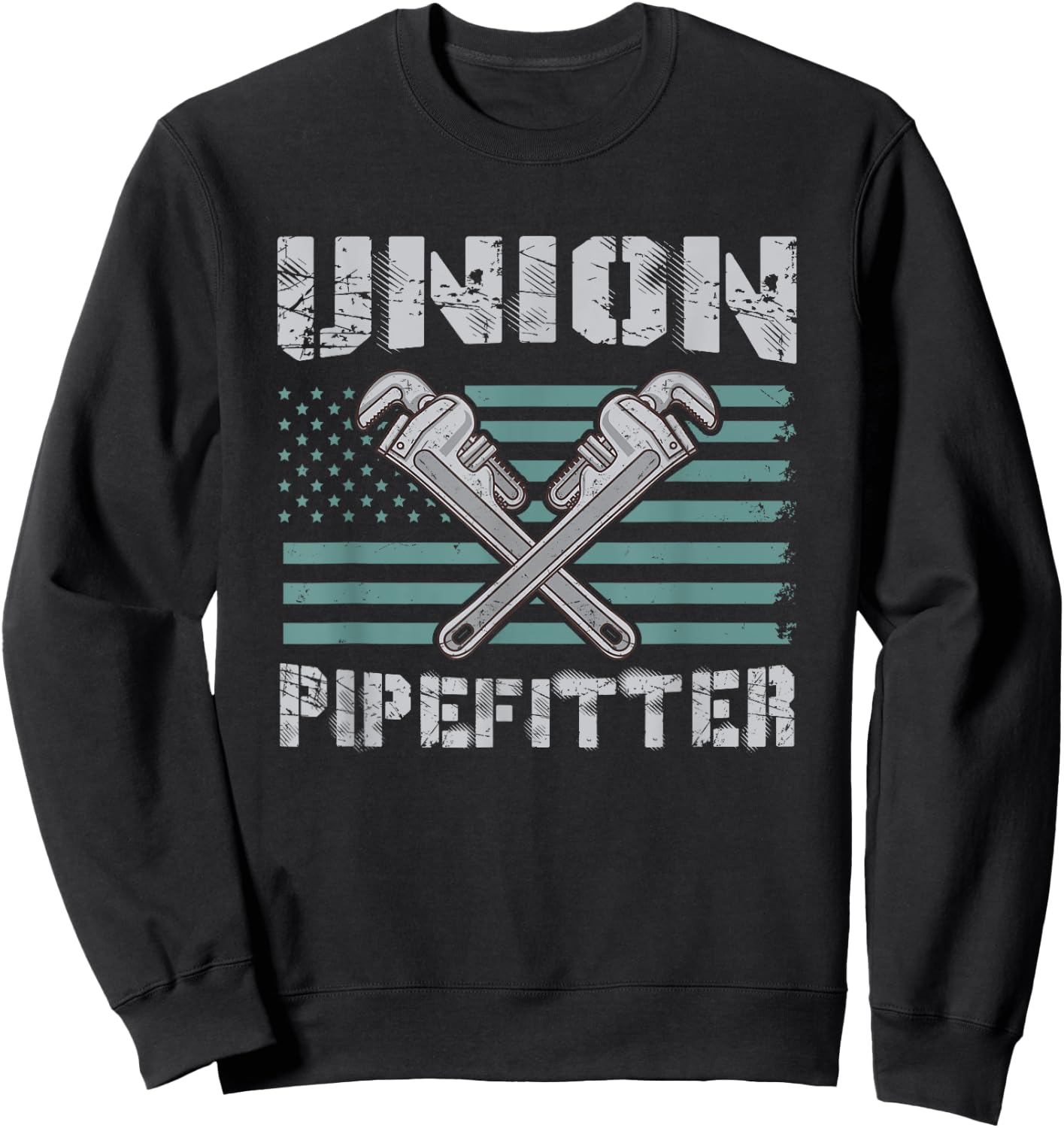 Union Pipefitter Flag for Pipefitter Sweatshirt - Sweatshirt | Black