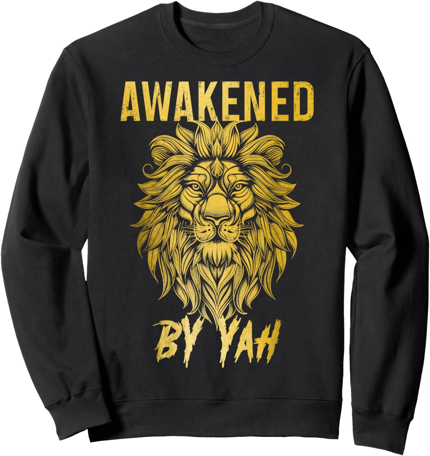 Hebrew Israelite Awakened By Yah Lion Of Judah Jewish Yahweh Sweatshirt - Sweatshirt | Black