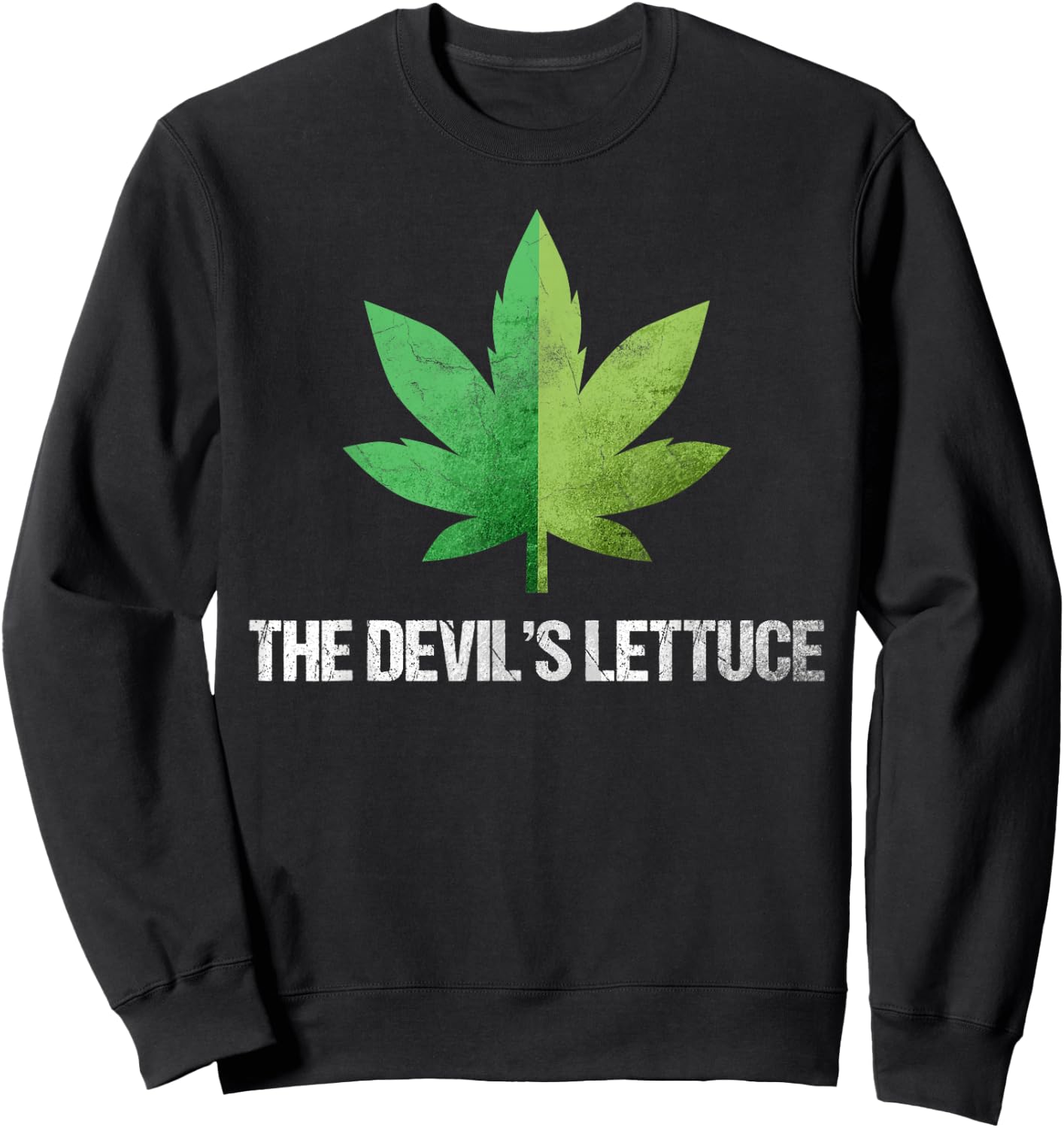 The Devil Smoking Lettuce Smoking Ganja Sweatshirt - Sweatshirt | Black