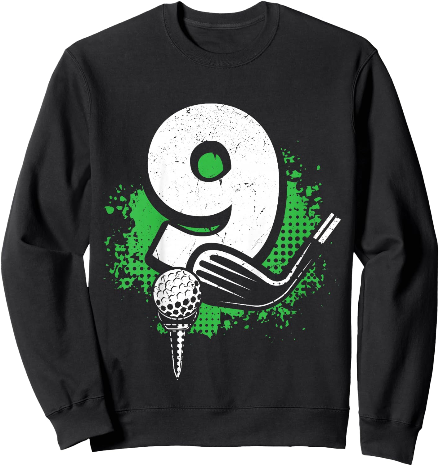 Kids 9th Birthday Boy Golf Player Golf 9 Years Old Sweatshirt - Sweatshirt | Black