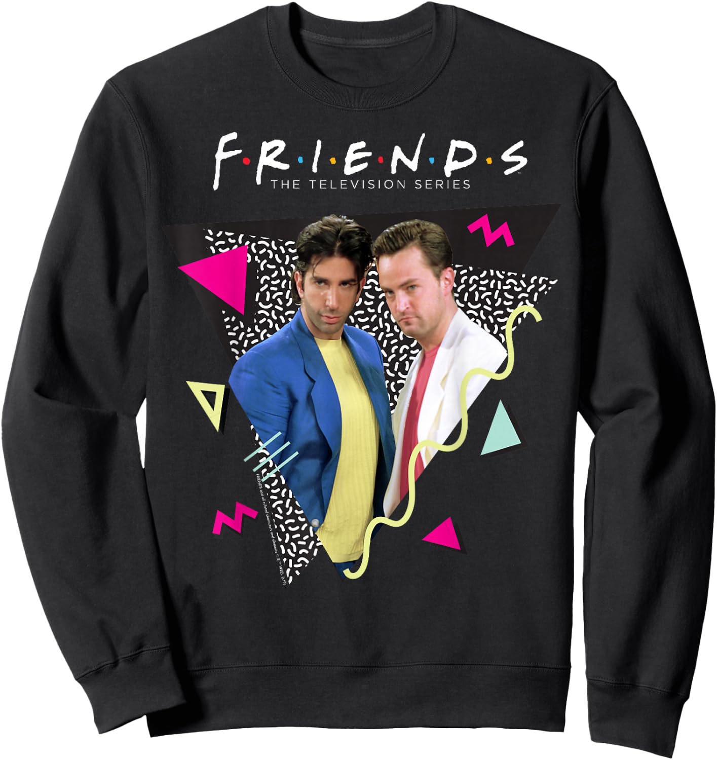 Friends Chandler & Ross Retro Sweatshirt - Sweatshirt | Black