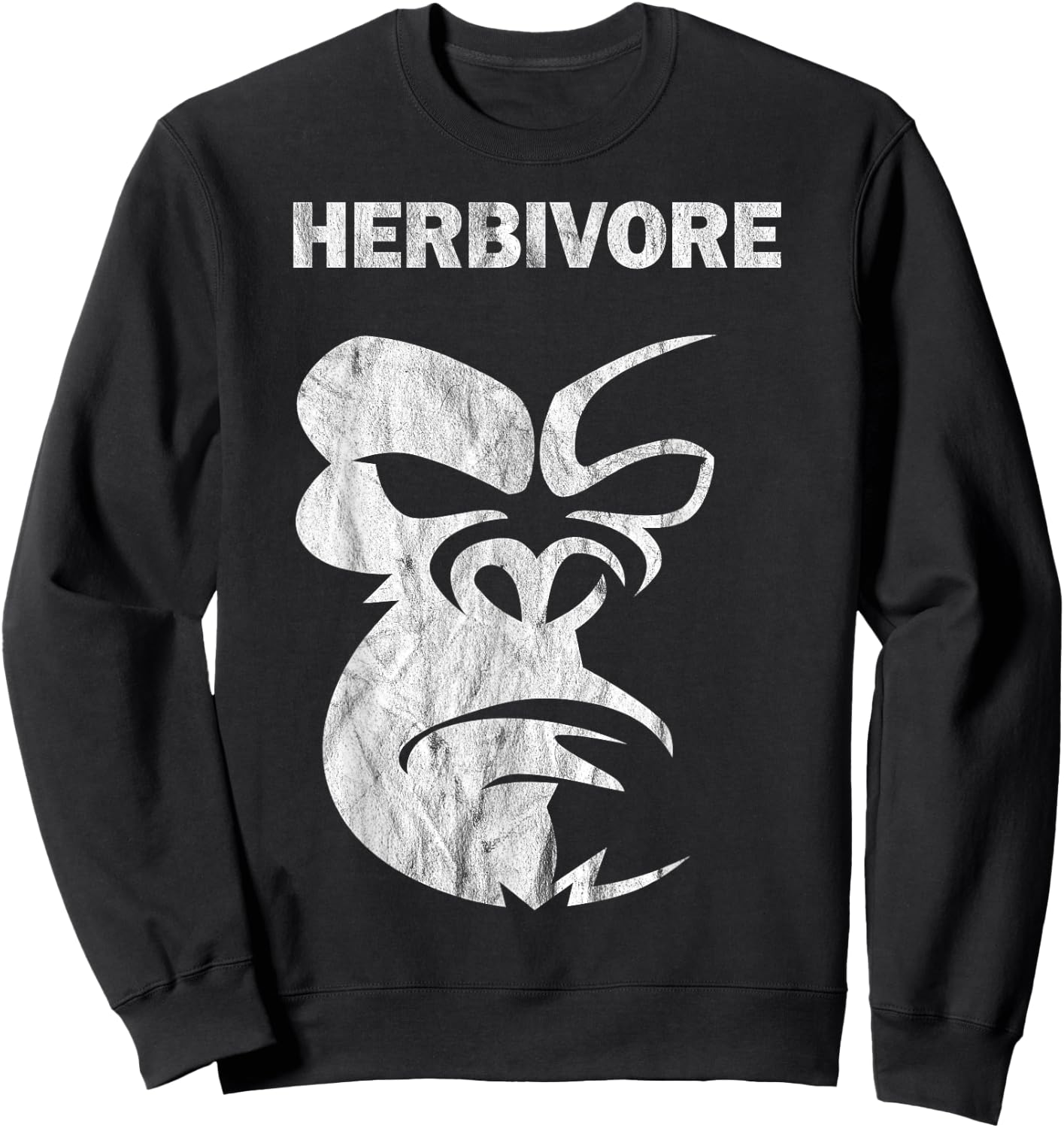 Herbivore Vegetarian Vegan Gorilla Women Men Kids Sweatshirt - Sweatshirt | Black