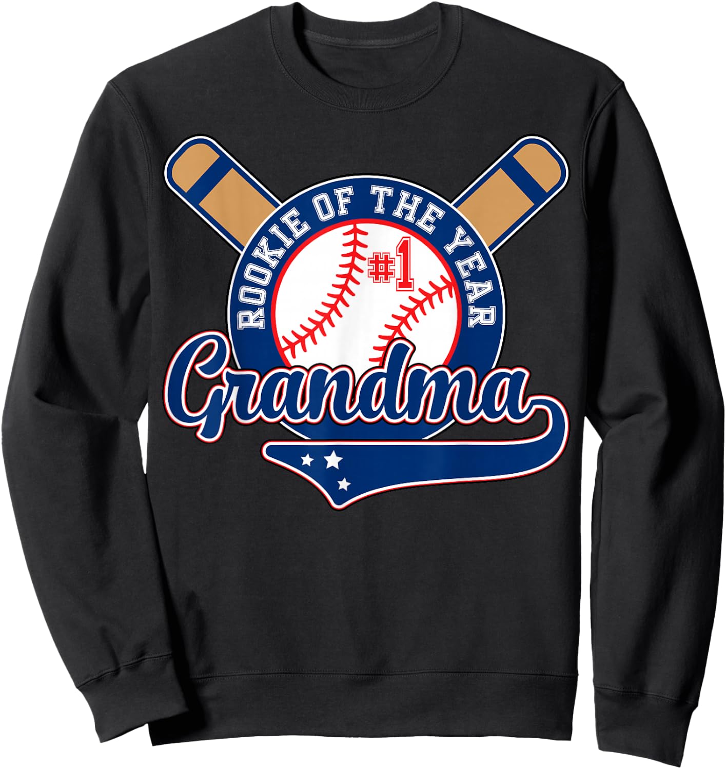Grandma Rookie of Year 1st Birthday Baseball Theme Matching Sweatshirt - Sweatshirt | Black