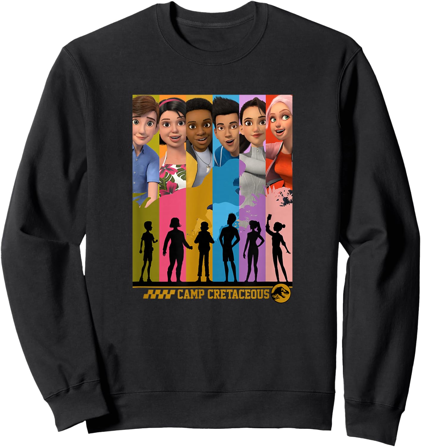 Jurassic World: Camp Cretaceous Group Shot Panels Small Sweatshirt - Sweatshirt | Black