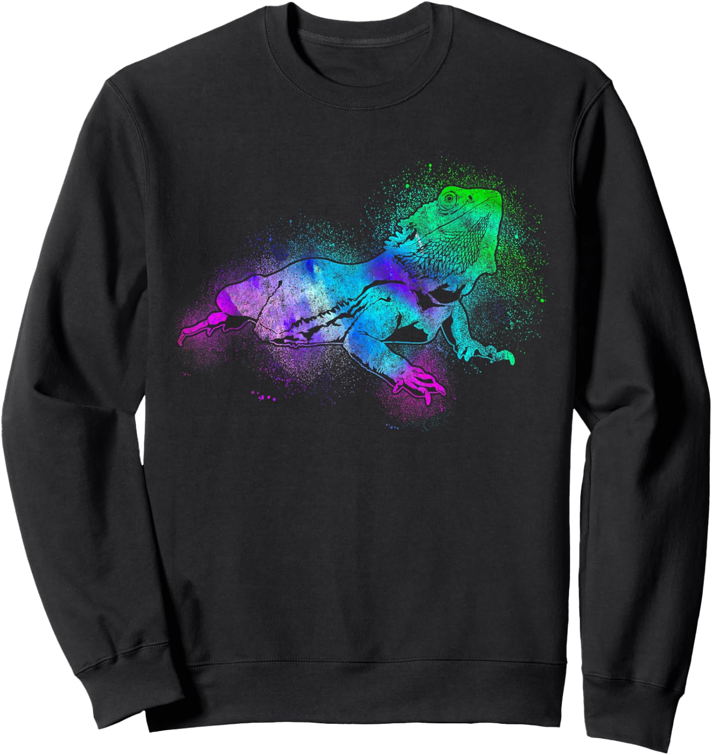 Bearded Dragon Watercolor Sweatshirt - Sweatshirt | Black