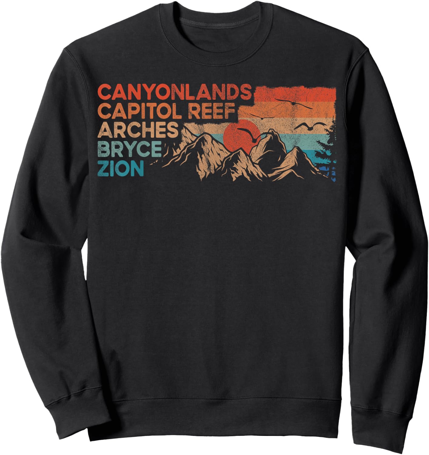 Vintage utah national parks Moab utah mighty five souvenir Sweatshirt - Sweatshirt | Black
