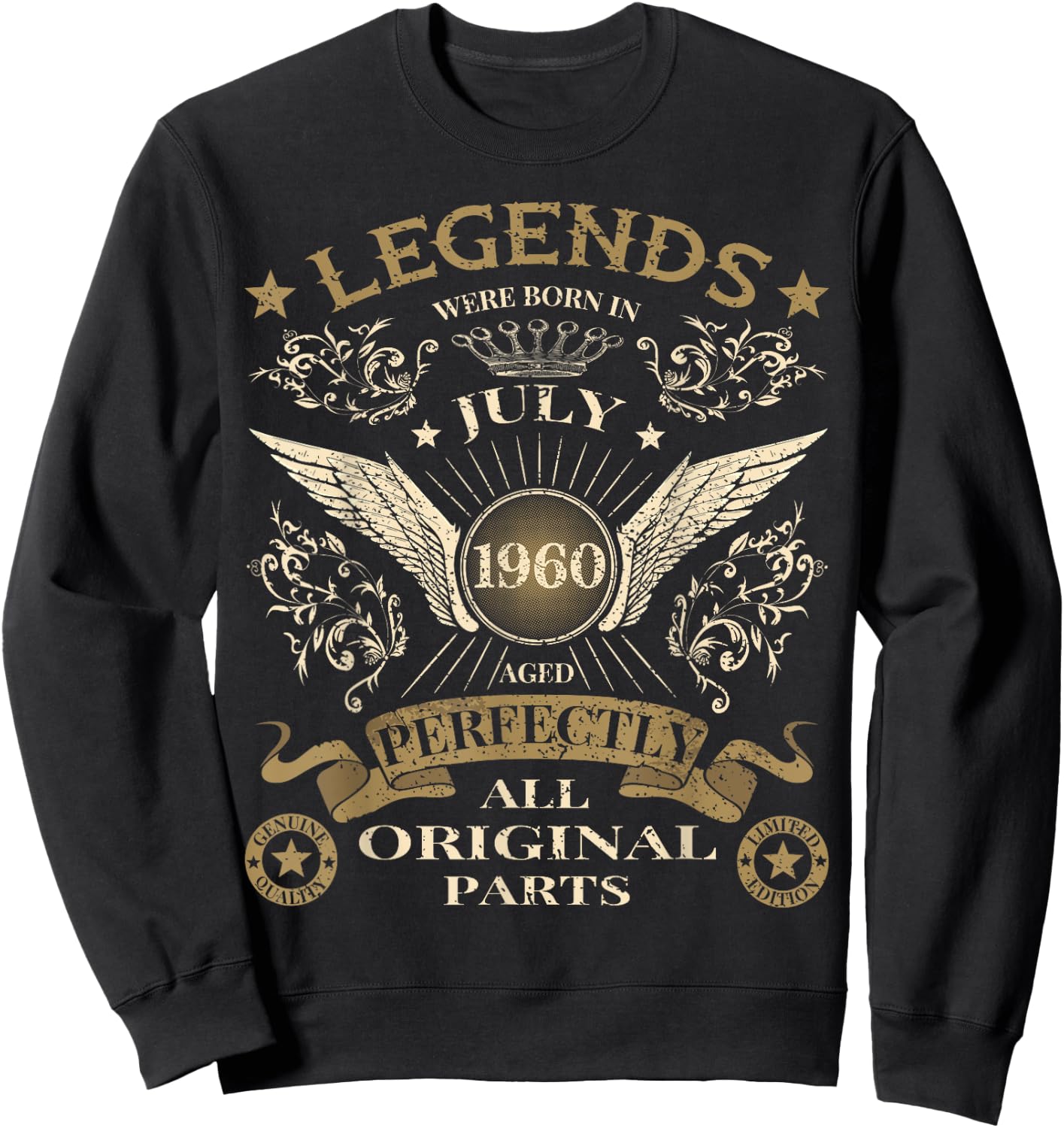60th Birthday Legends were born in July 1960 Vintage Sweatshirt - Sweatshirt | Black