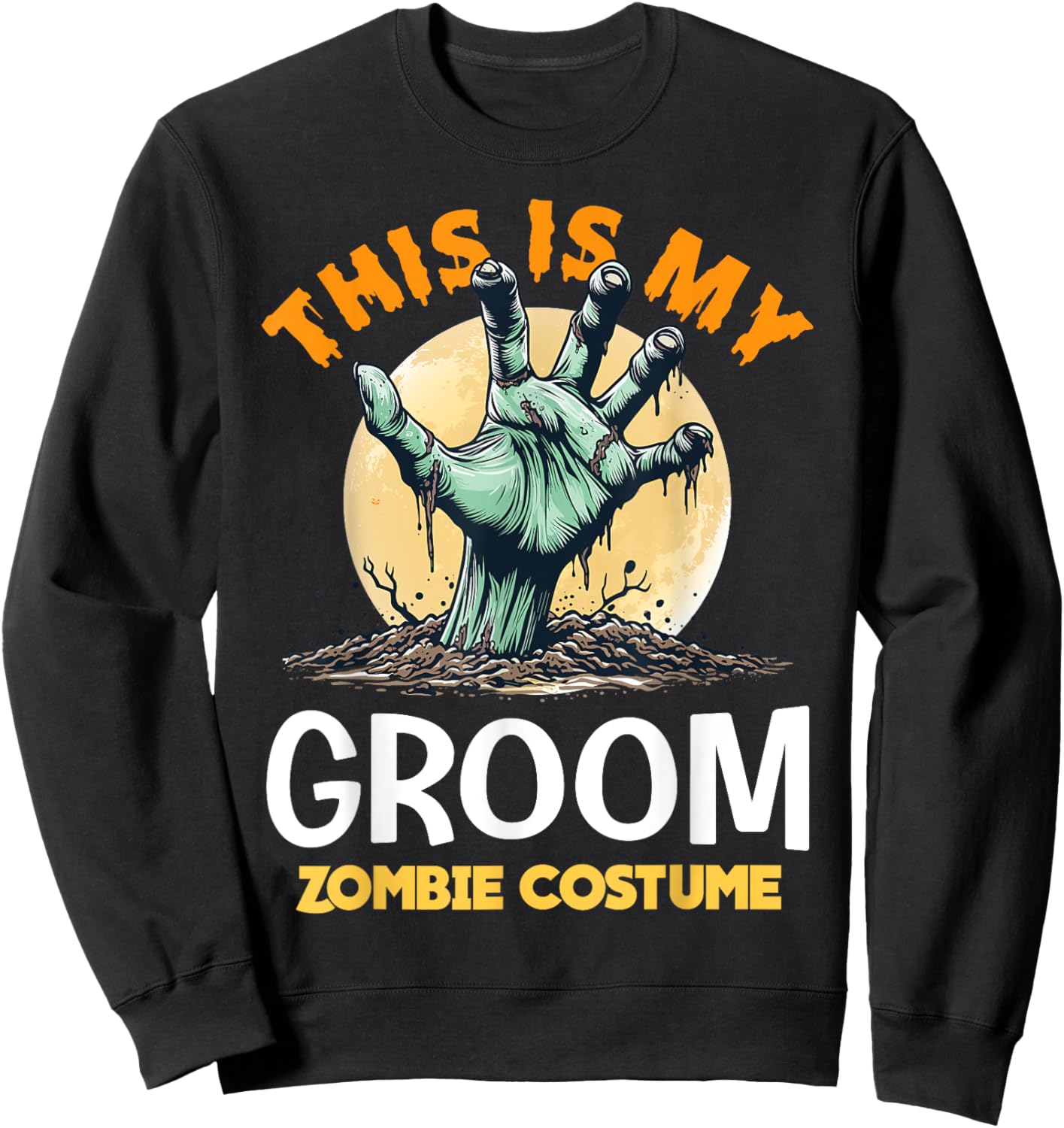 Groom Halloween Zombie Matching Costume Sweatshirt - Sweatshirt | Black