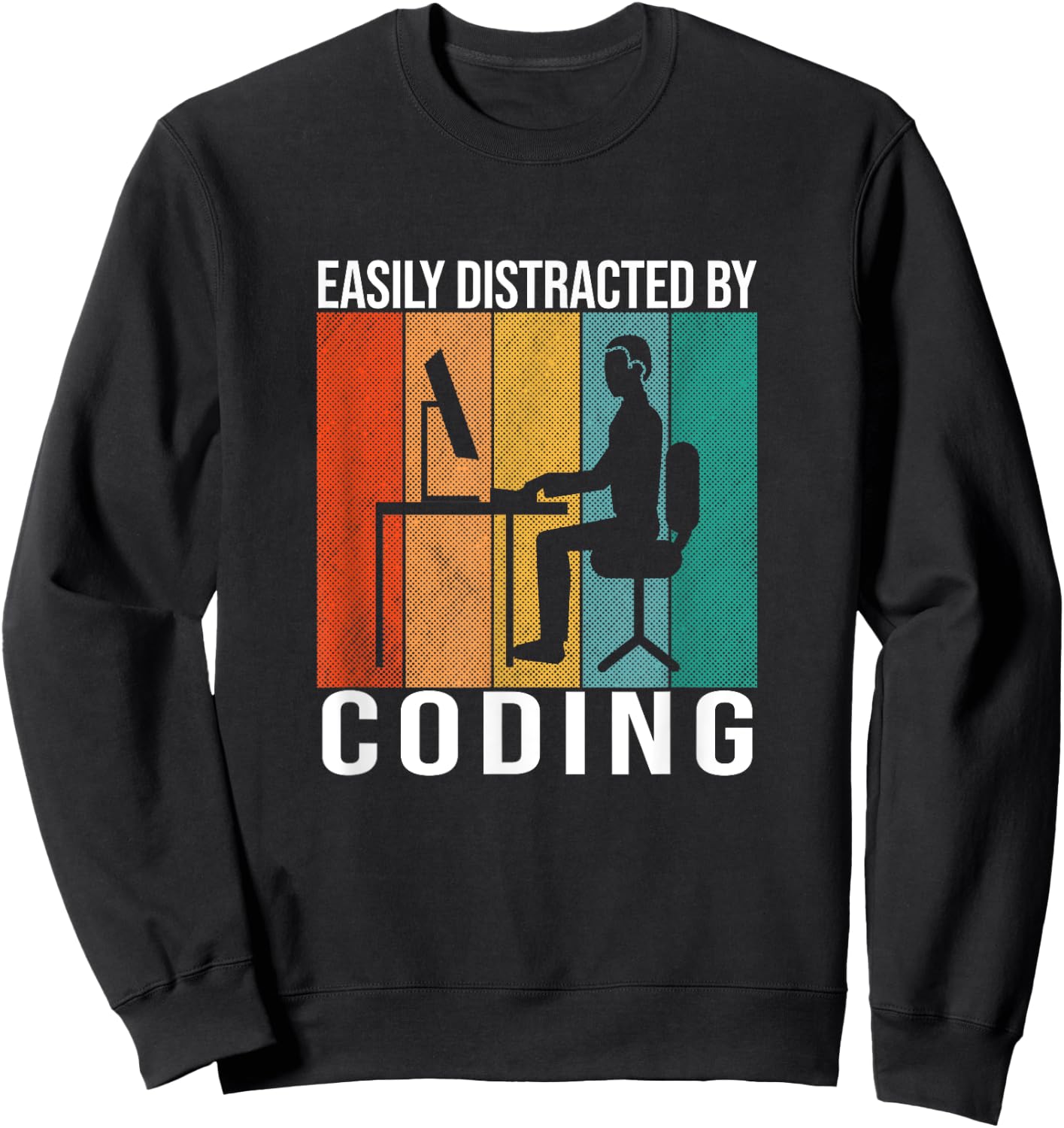 Coding Retro Code Vintage Programmer Developer Funny Coder Sweatshirt - Sweatshirt | Black