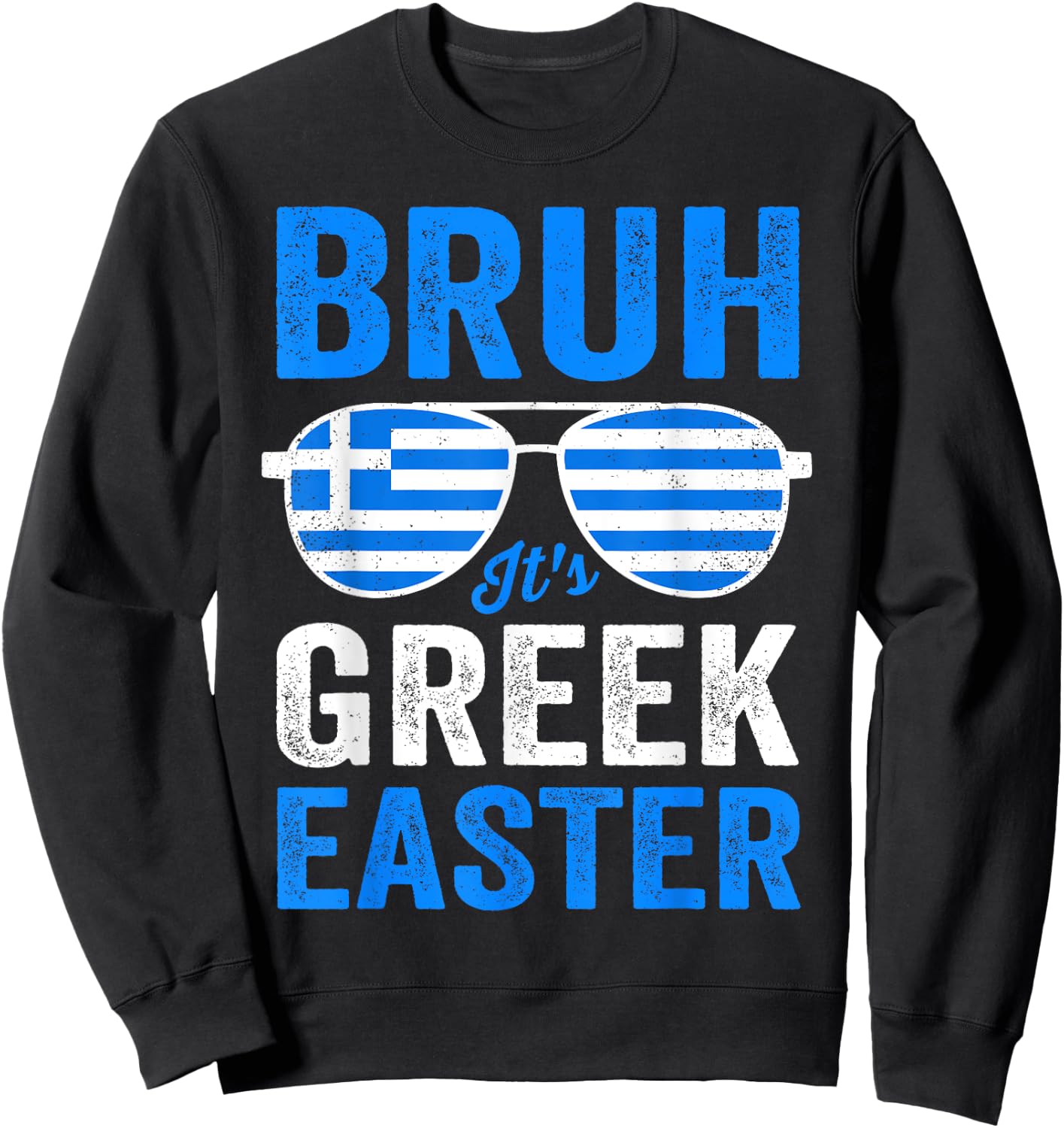 Bruh It's Greek Easter Funny Retro Greek Easter Boys Toddler Sweatshirt - Sweatshirt | Black
