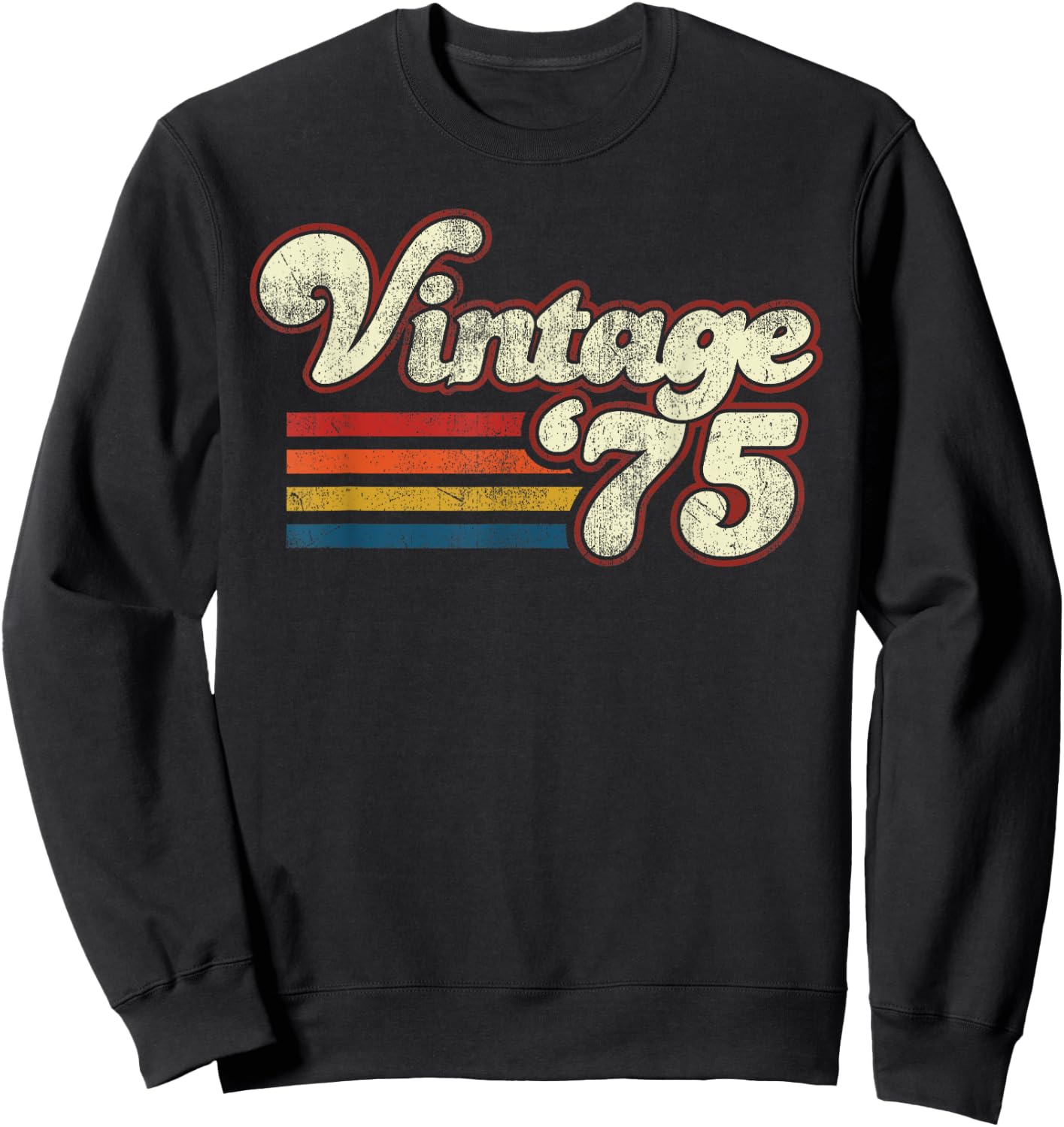 Vintage Retro Birthday 1975 50th Birthday -Adults Black Medium Sweatshirt - Sweatshirt | Black
