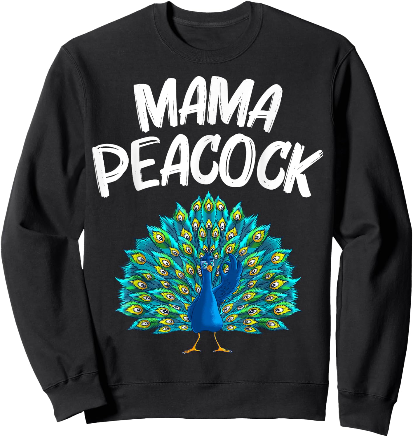 Funny Peacock Gift Mom Women Peafowl Lover Bird Feather Sweatshirt - Sweatshirt | Black