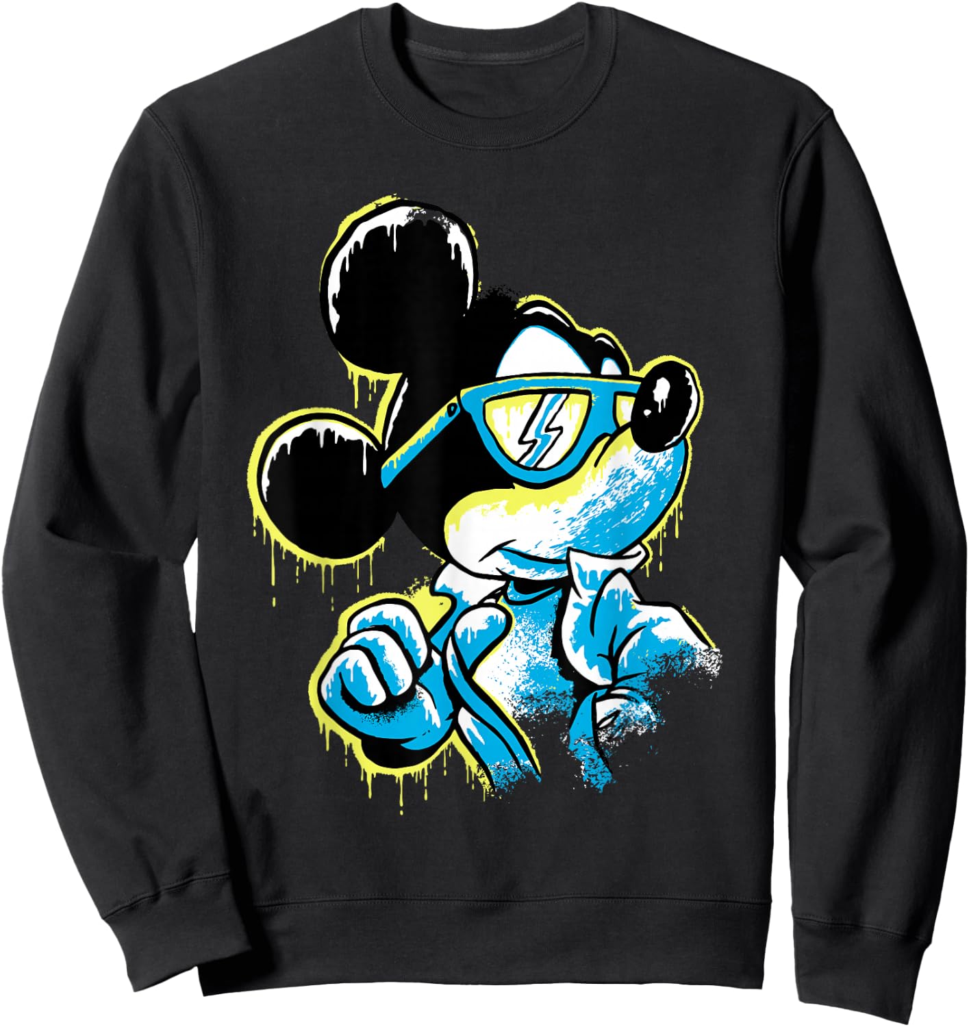 Disney Mickey Mouse ICY Cool Paint Drip Small Sweatshirt - Sweatshirt | Black