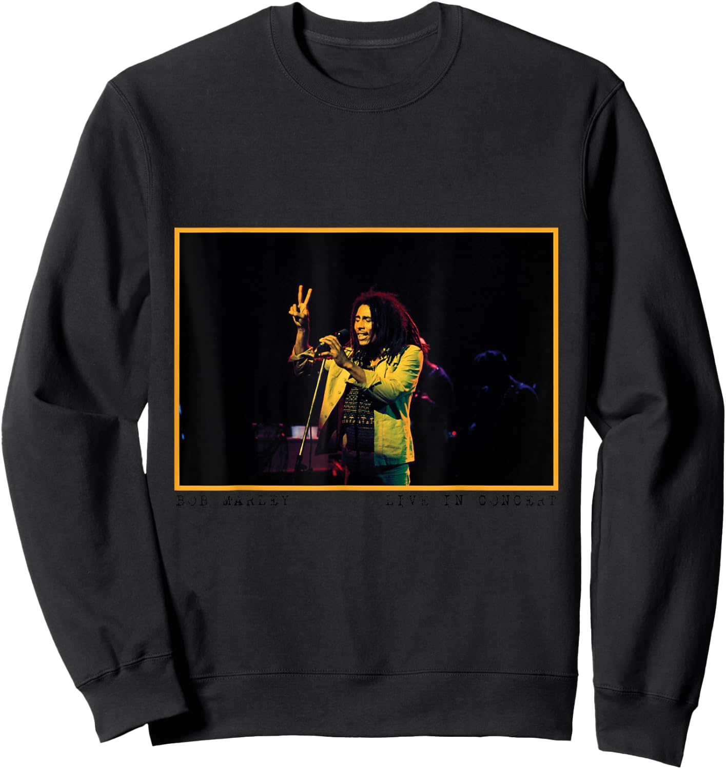 Bob Marley x David Burnett Live in Concert Photo Sweatshirt - Sweatshirt | Black