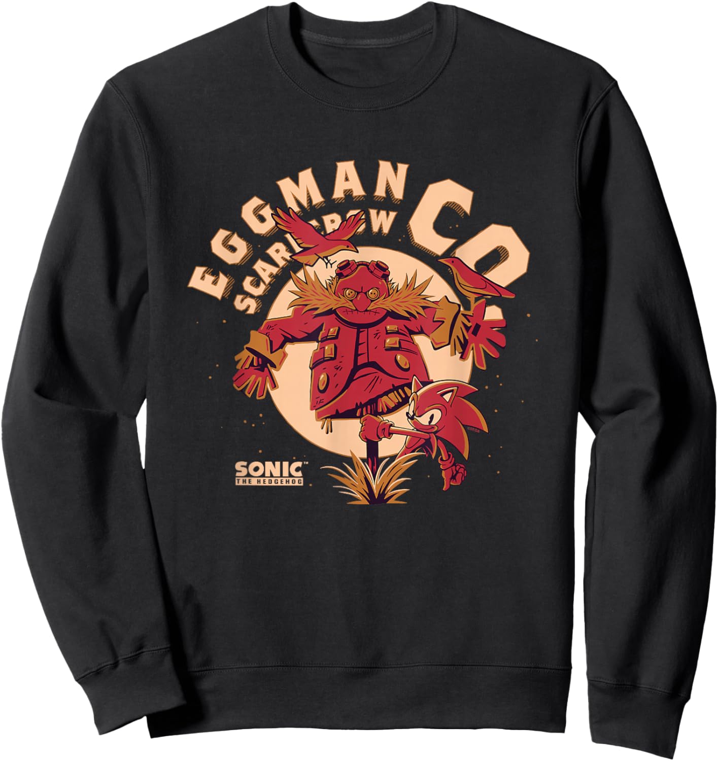 Sonic The Hedgehog Halloween Eggman Scarecrow Co. Vintage Sweatshirt - Sweatshirt | Black