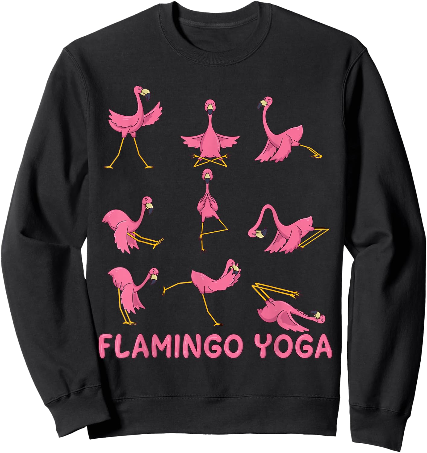 Funny Yoga Shirt Flamingo Yoga Meditation Spiritual Zen Sweatshirt - Sweatshirt | Black
