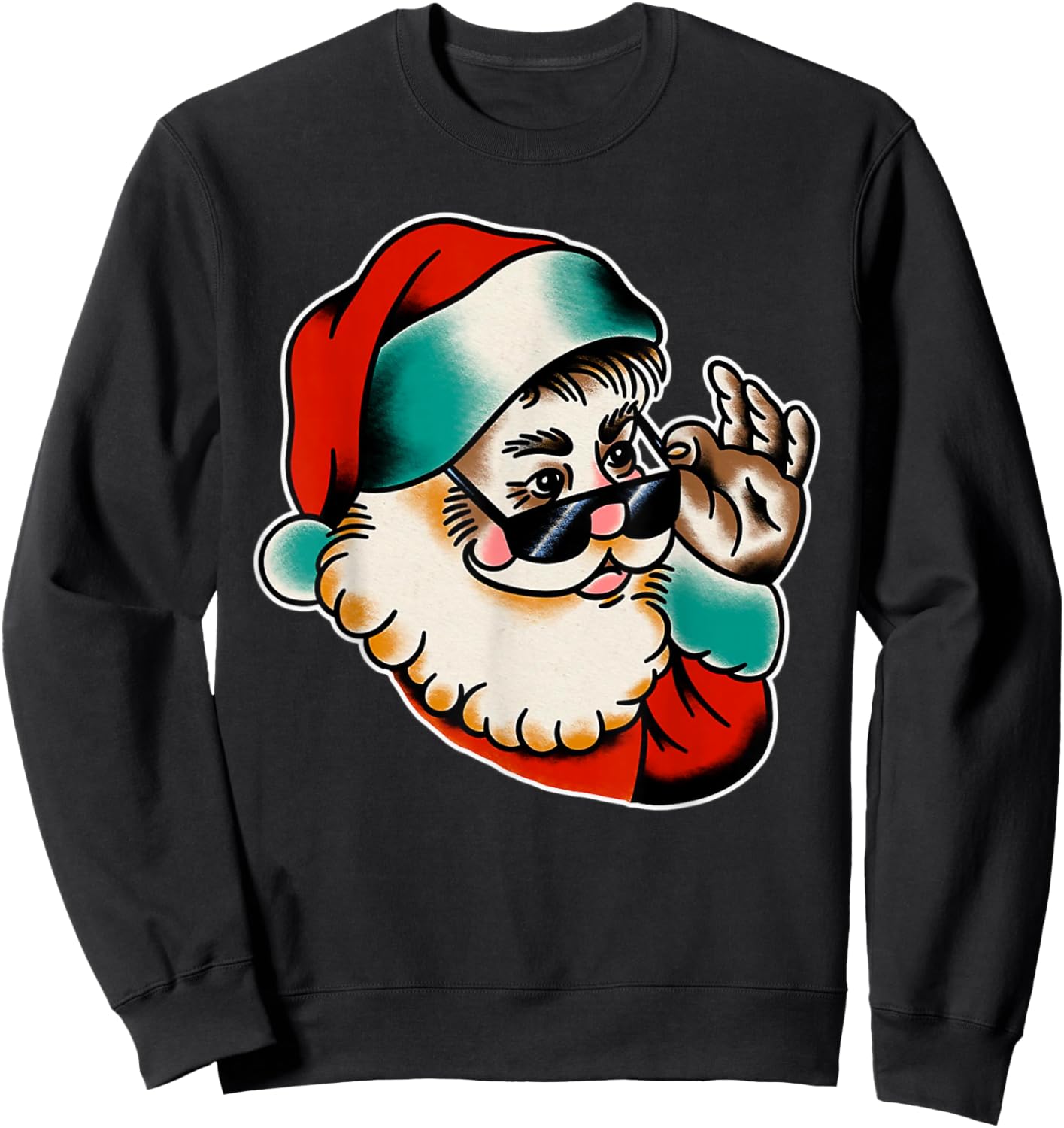 Cool Santa Claus Christmas Sweatshirt - Sweatshirt | Black