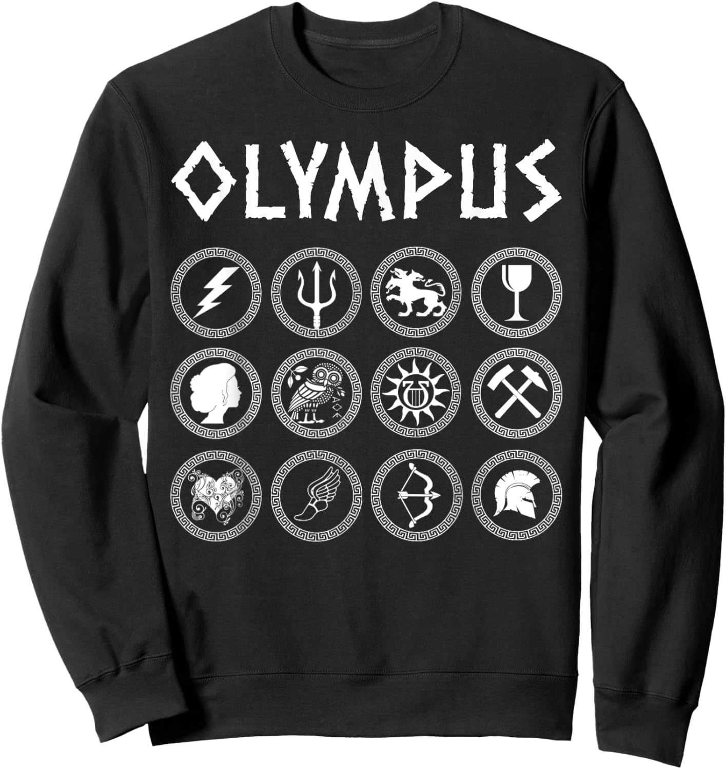 Greek Gods and Goddesses of Olympus Greek Mythology Sweatshirt - Sweatshirt | Black