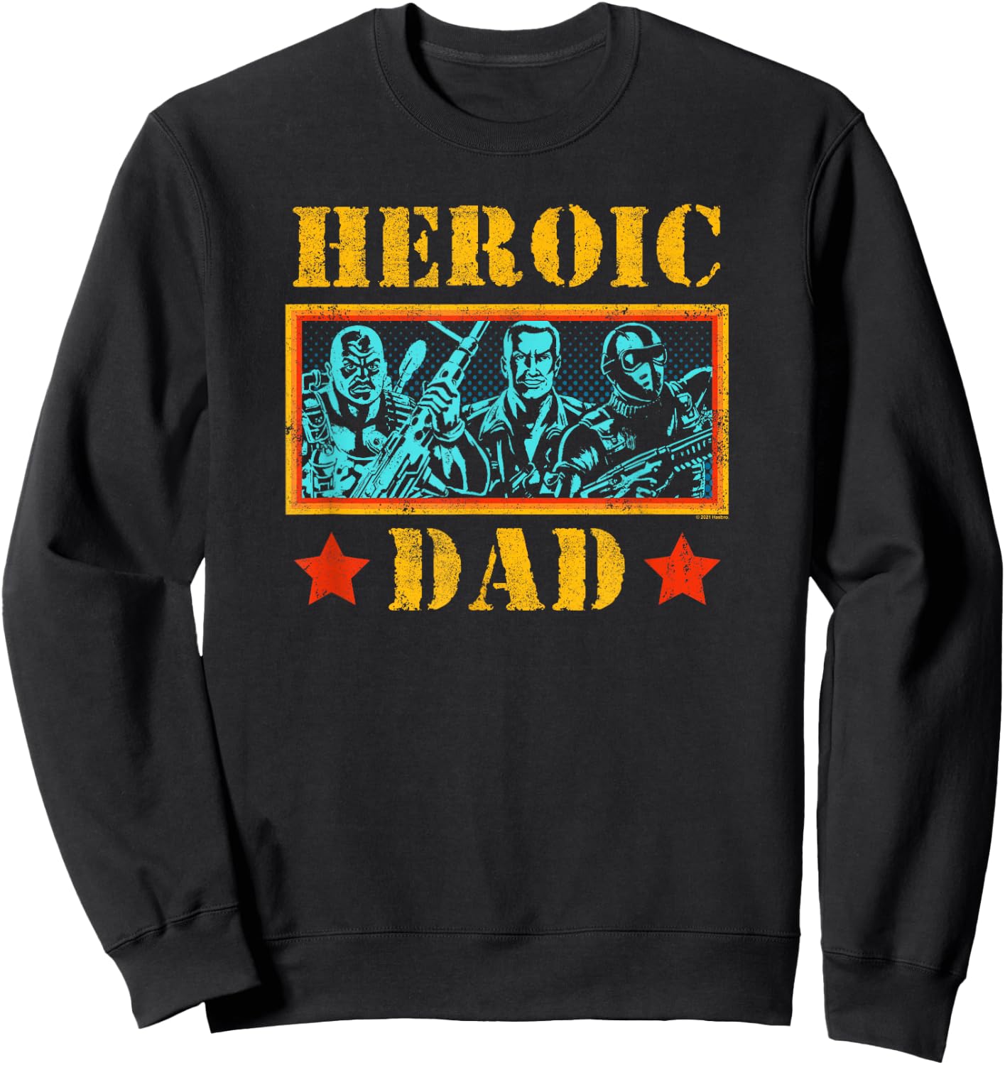 G.I. Joe Father's Day Heroic Dad Vintage Army Stamp Logo Sweatshirt - Sweatshirt | Black