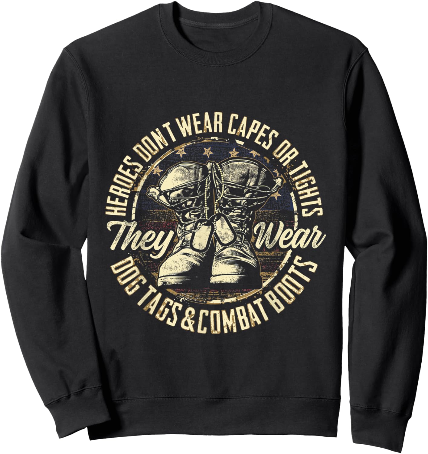 Military War Veterans Army Superhero Sweatshirt - Sweatshirt | Black