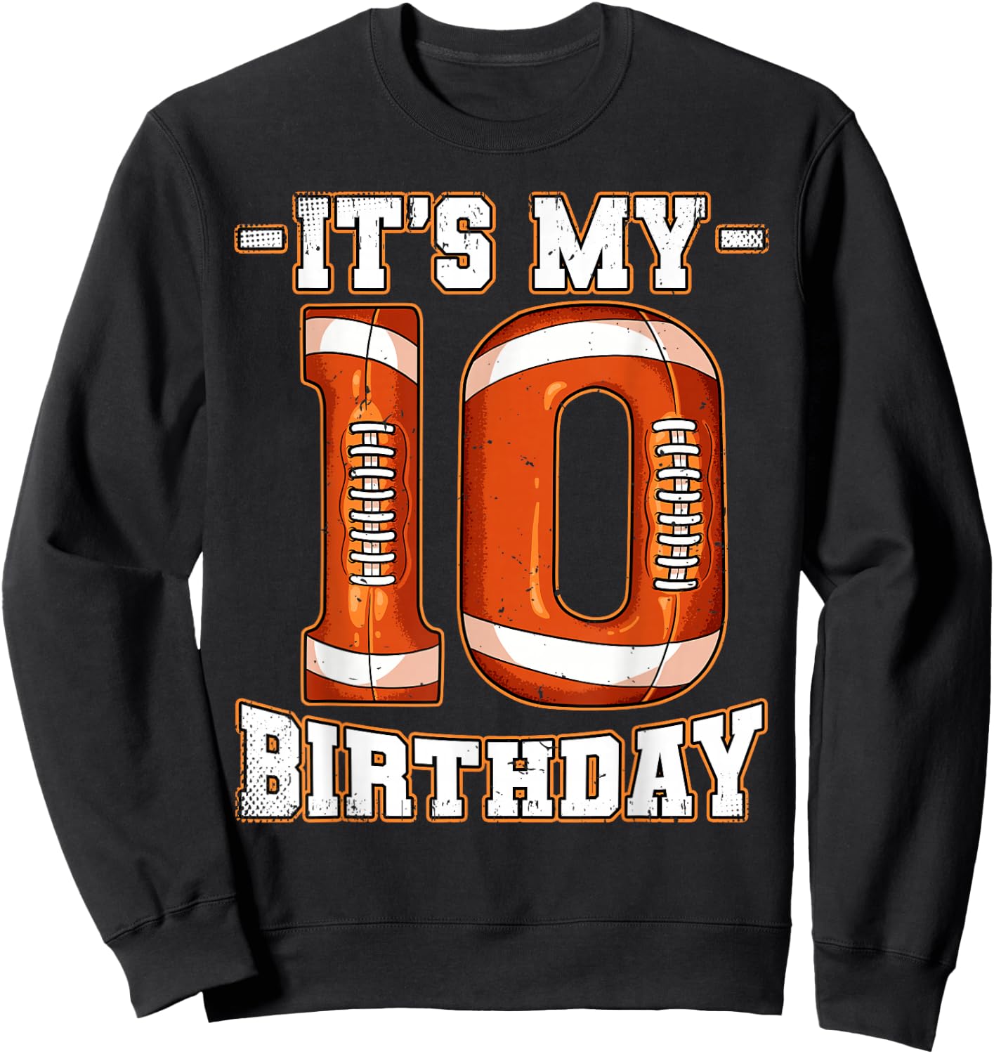 10th Birthday Football Sweatshirt - Sweatshirt | Black