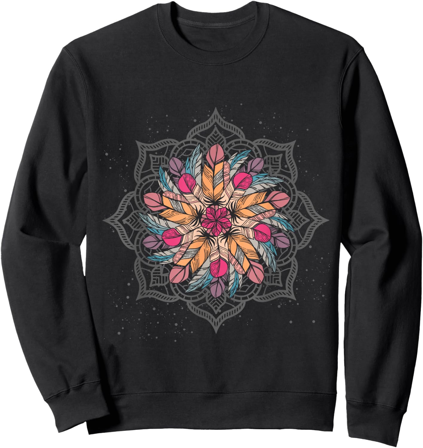 Colorful Women Girls Kids Gifts Mandala Sweatshirt - Sweatshirt | Black