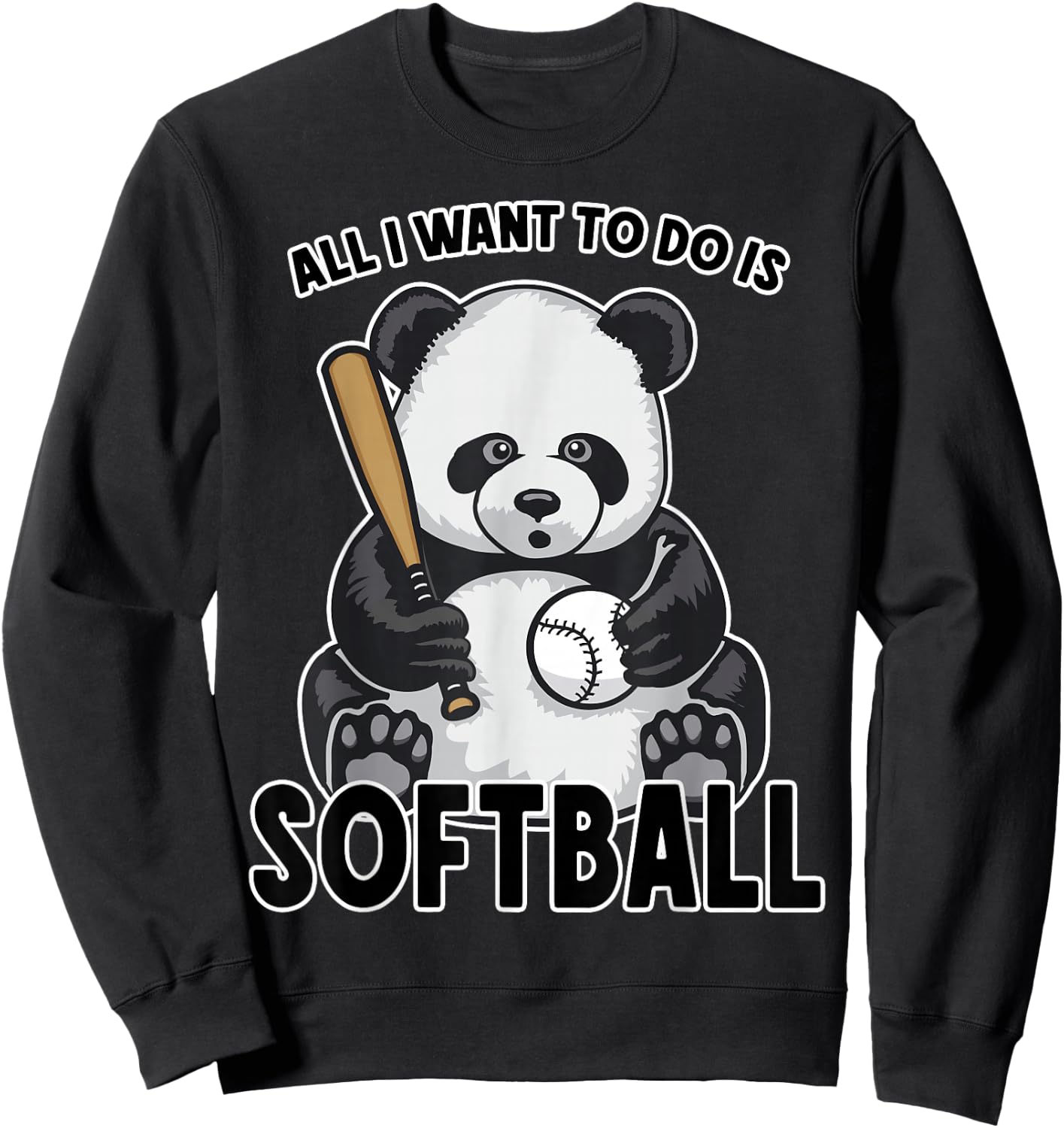 Panda Softball "Alles was ich want" ("Alles was ich want") is a Sweatshirt - Sweatshirt | Black
