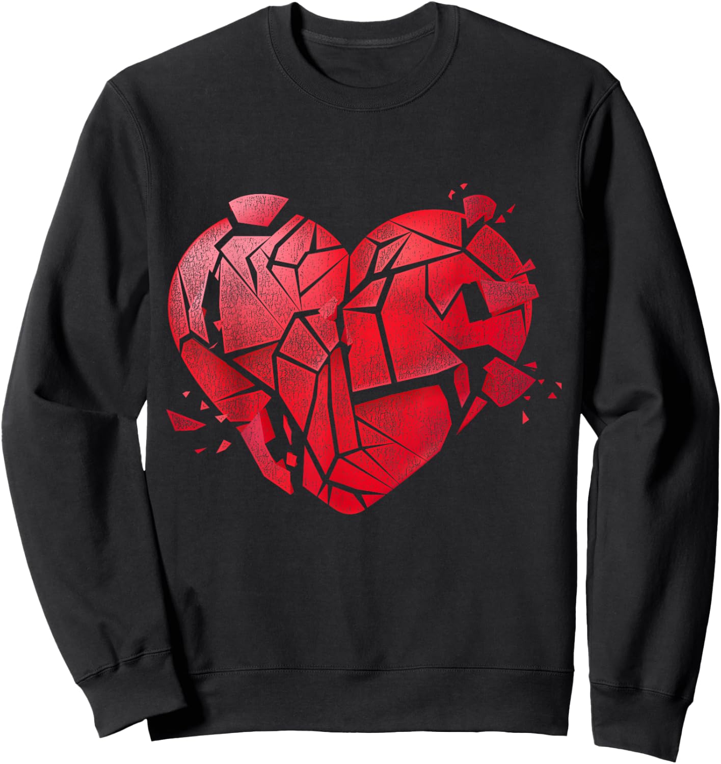 Broken Heart Anti Valentines Day Sweatshirt - Sweatshirt | Black