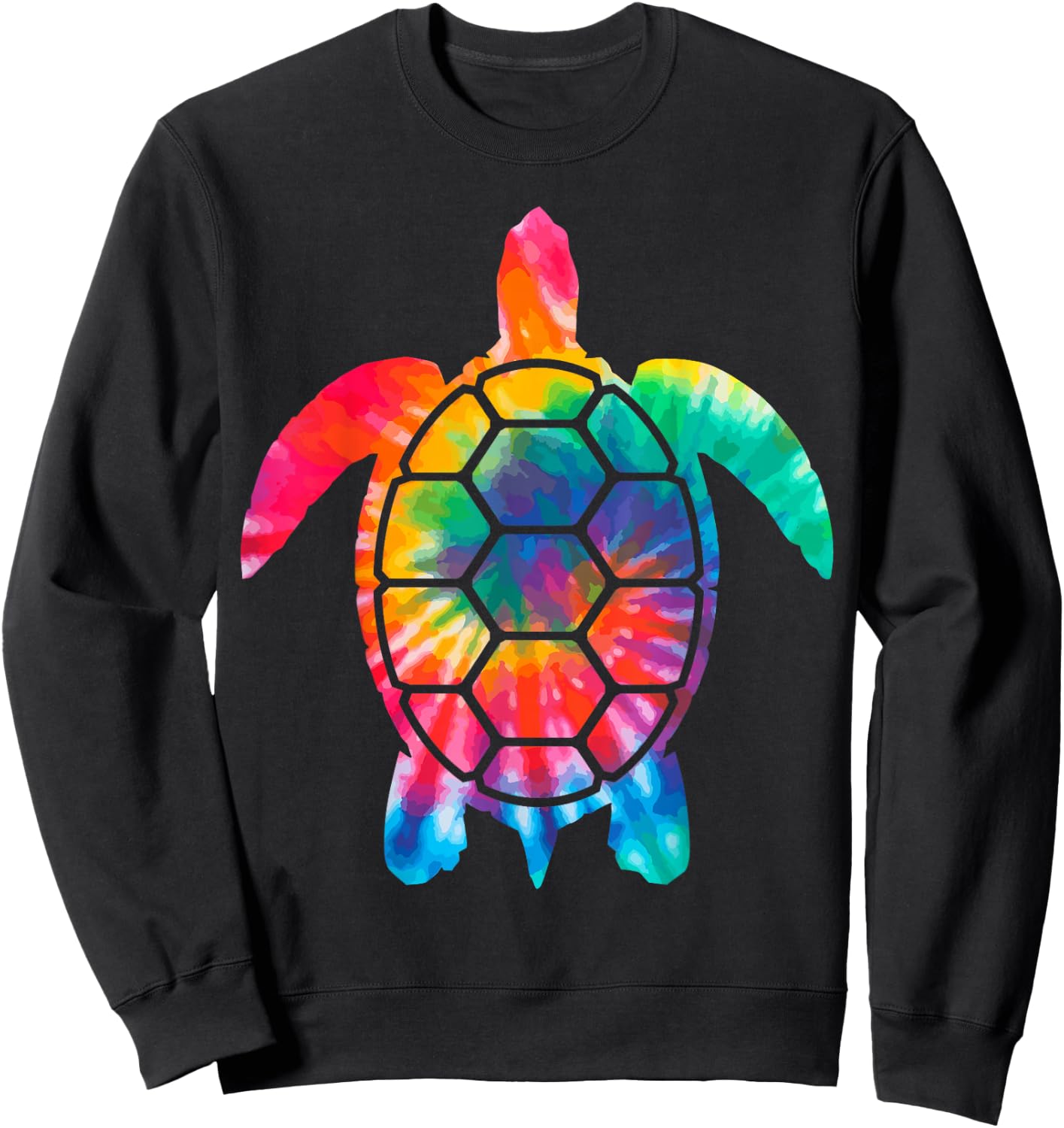 Turtle Tie Dye Hippie Diving Diver Gift Sweatshirt - Sweatshirt | Black