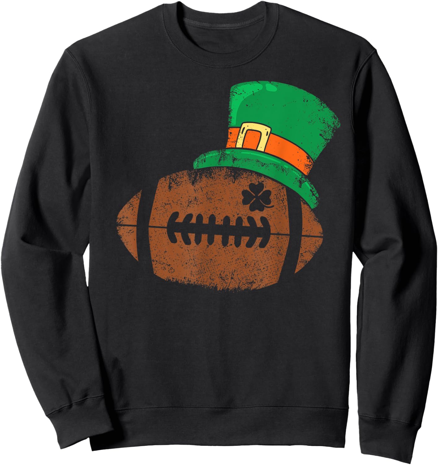 Football St Patricks Day Shamrock Sports Sweatshirt - Sweatshirt | Black