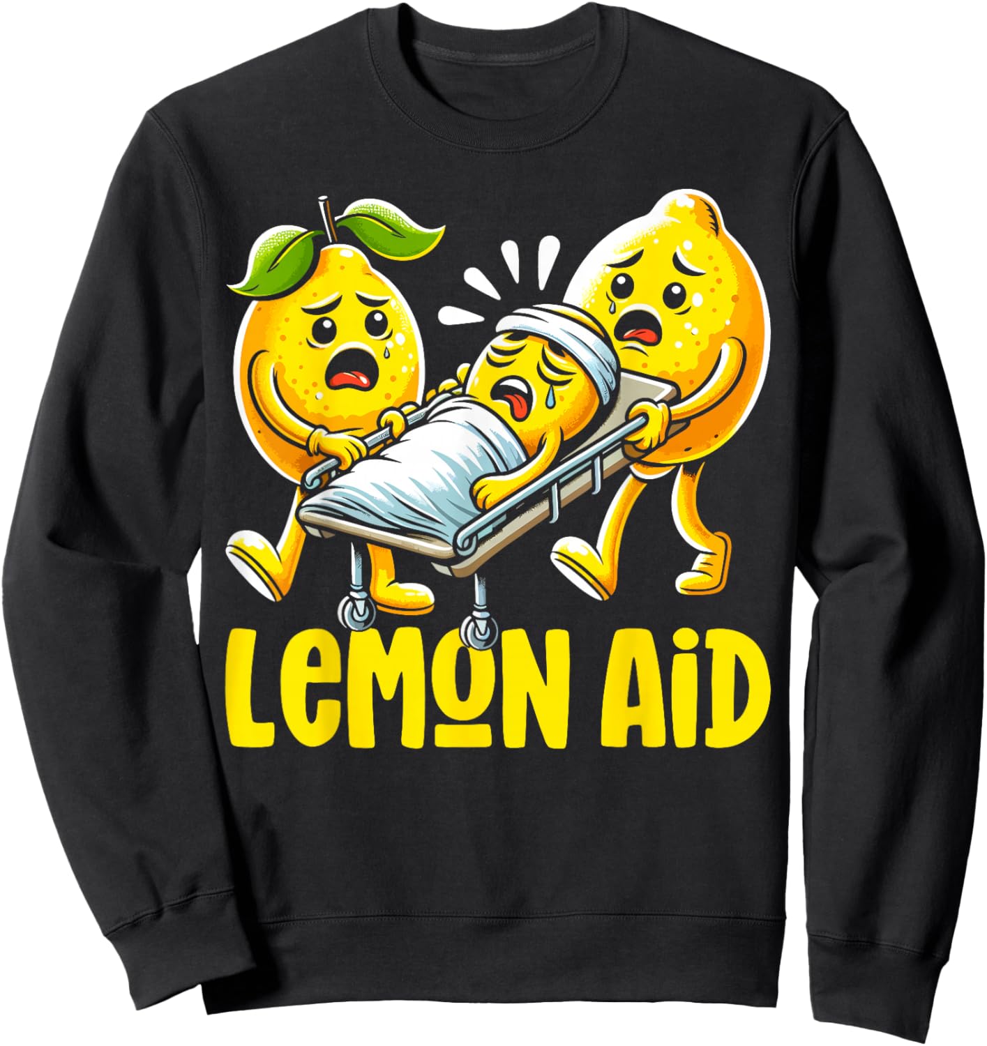Lemon Aid Funny Lemonade Pun Summer Fruit Lemon Juice Lover Sweatshirt - Sweatshirt | Black