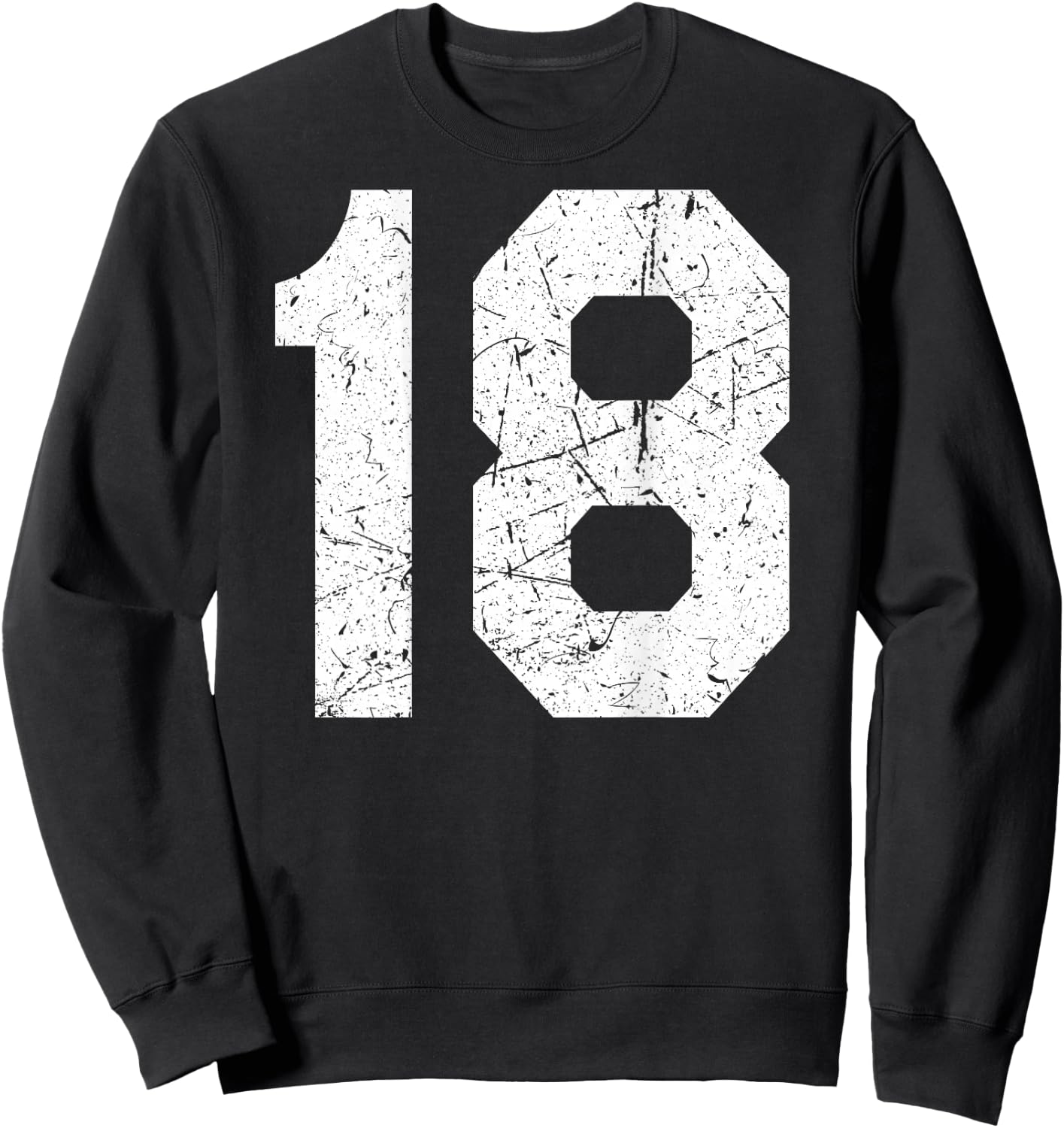 #18 Jersey Uniform Varsity Sports Number, 18th Birthday Sweatshirt - Sweatshirt | Black