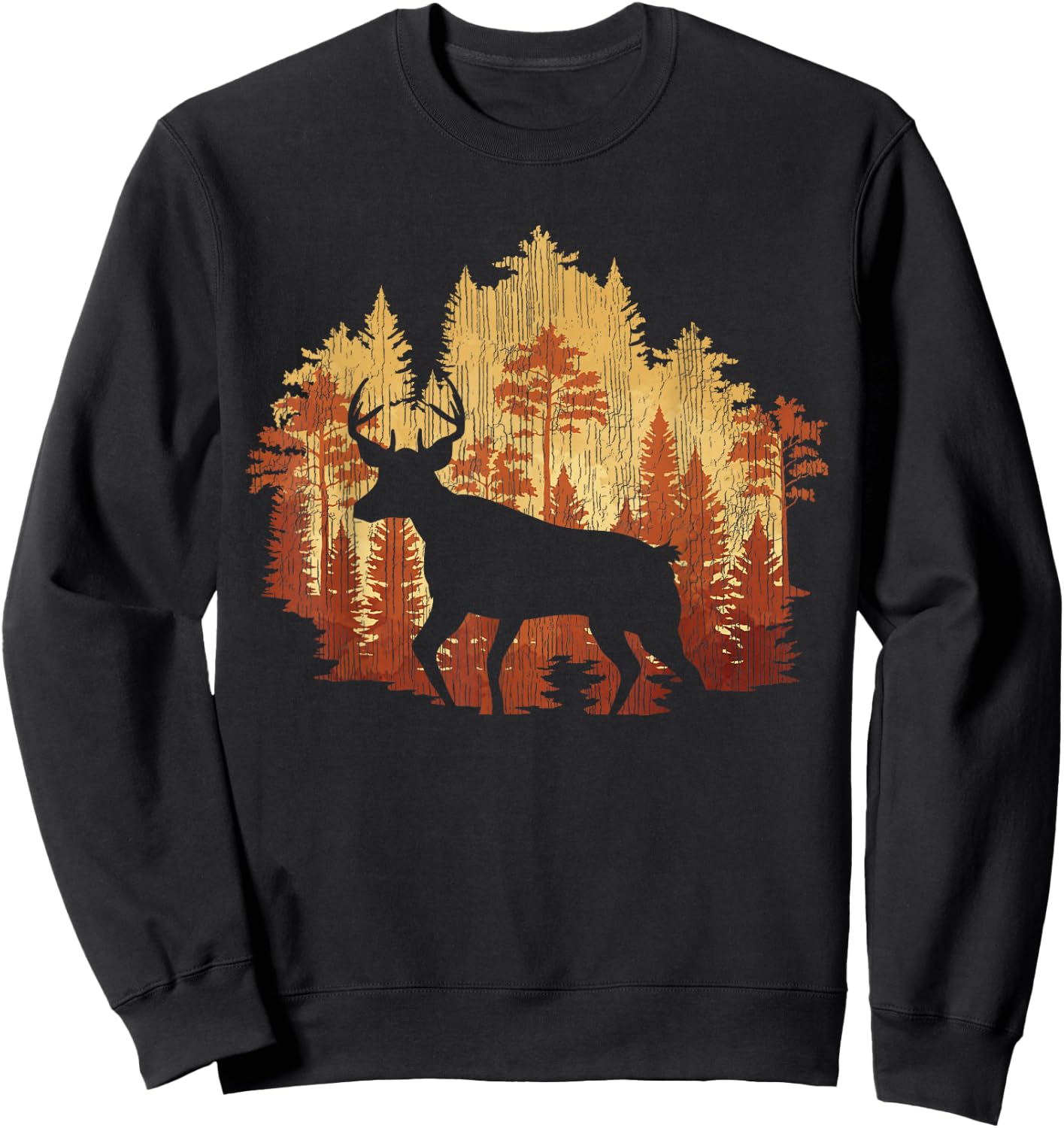 Nature Trees Wildlife Forest Animal Lover Outdoor Deer Sweatshirt - Sweatshirt | Black