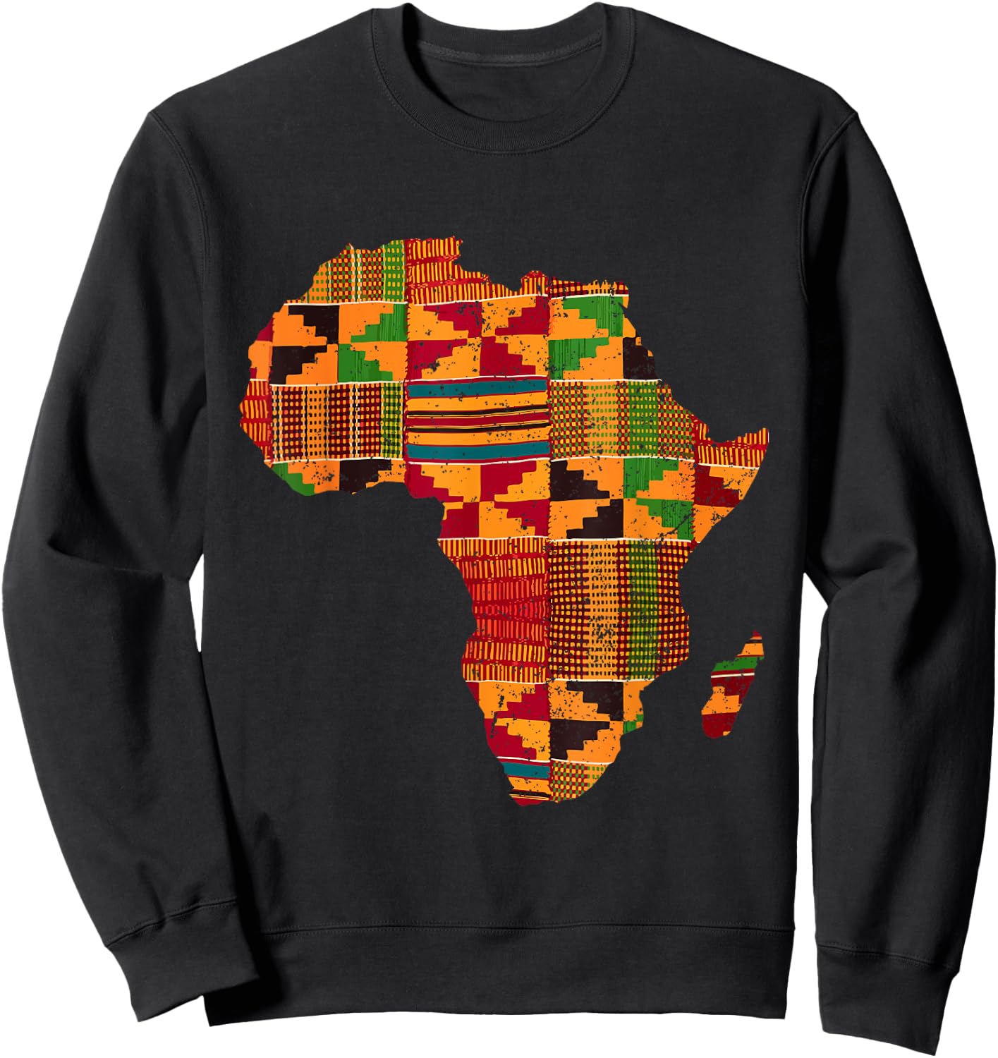 Cool Africa Map Kente Cloth Gift Women African Lover Sweatshirt - Sweatshirt | Black