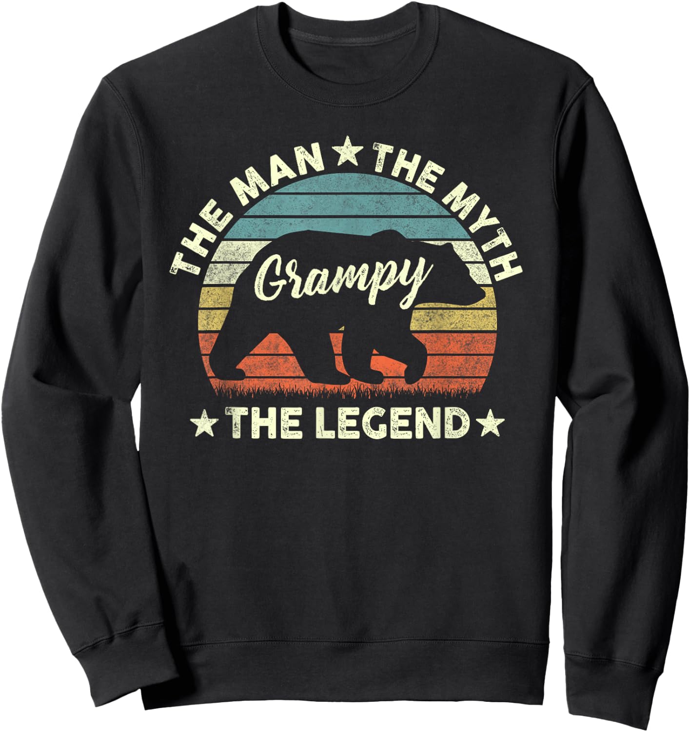 Grampy Bear Shirt Gift Father's Day The Man Myth Legend Sweatshirt - Sweatshirt | Black