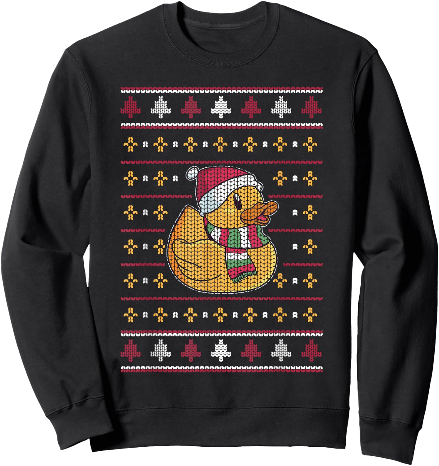 Cute Rubber Duckie Duck Christmas Santa Clause Sweatshirt - Sweatshirt | Black